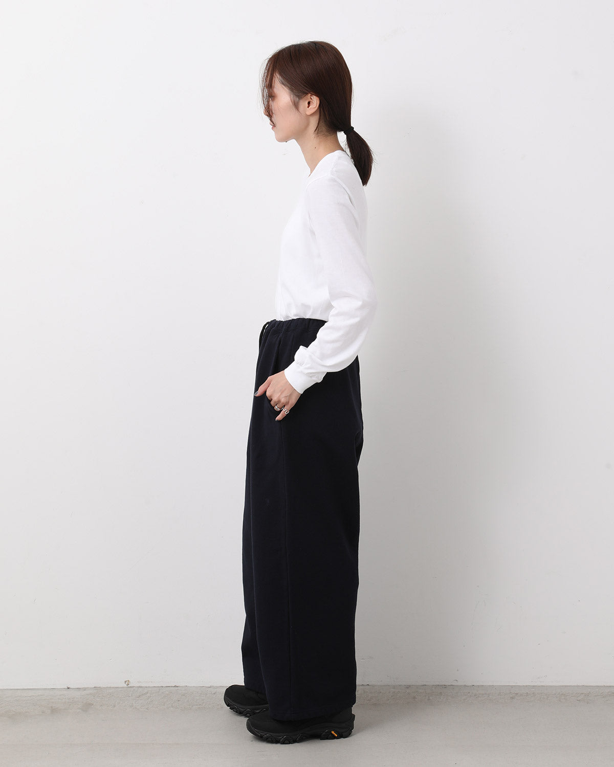 COTTON SWEAT WIDE PANTS