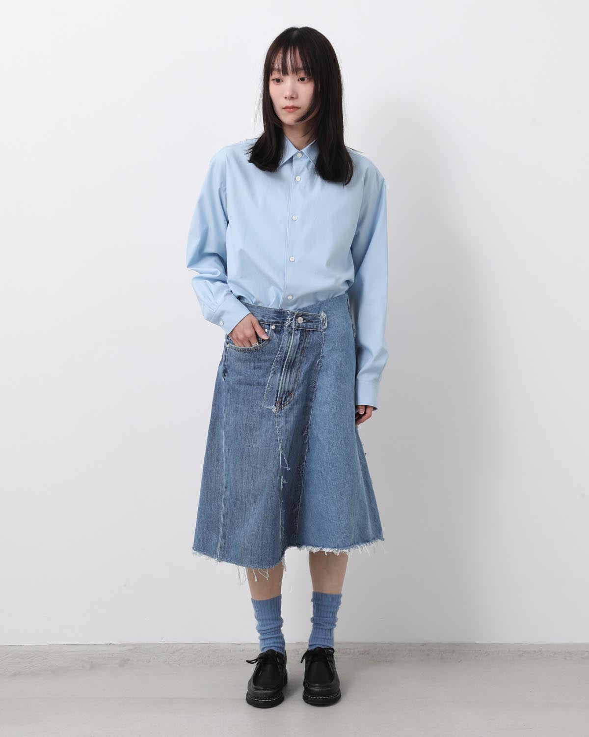 DENIM MIDI SK