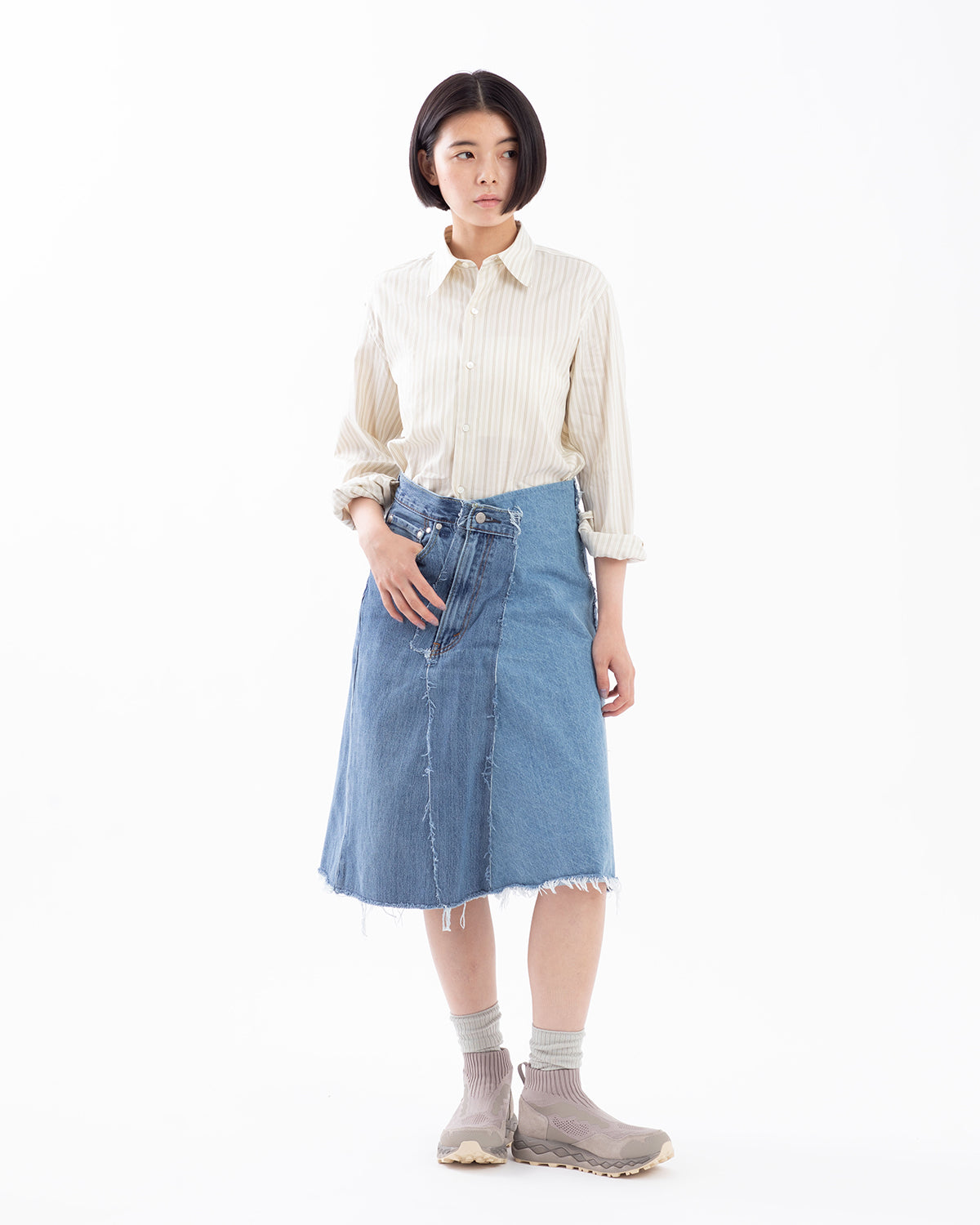 DENIM MIDI SK