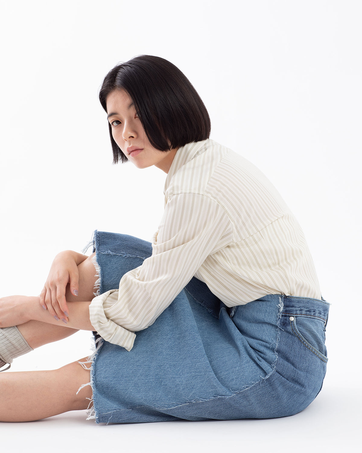 DENIM MIDI SK