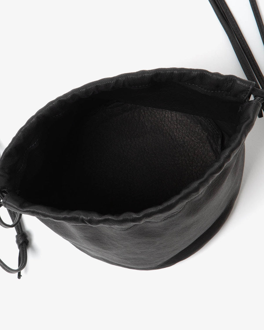 LEATHER SMALL ROUND STRING POUCH – COVERCHORD