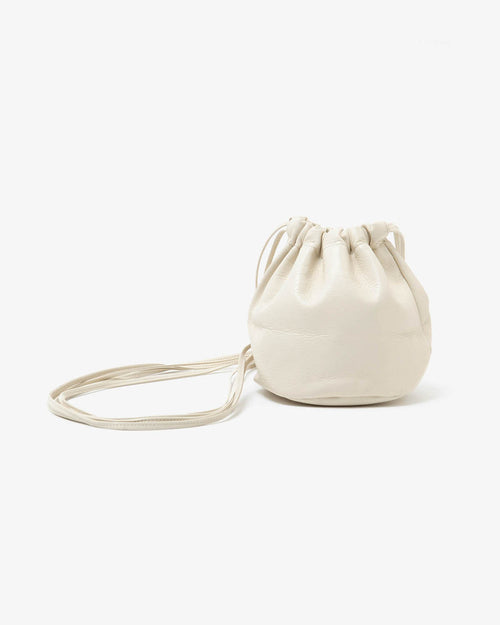 LEATHER SMALL ROUND STRING POUCH - AURALEE Official Website