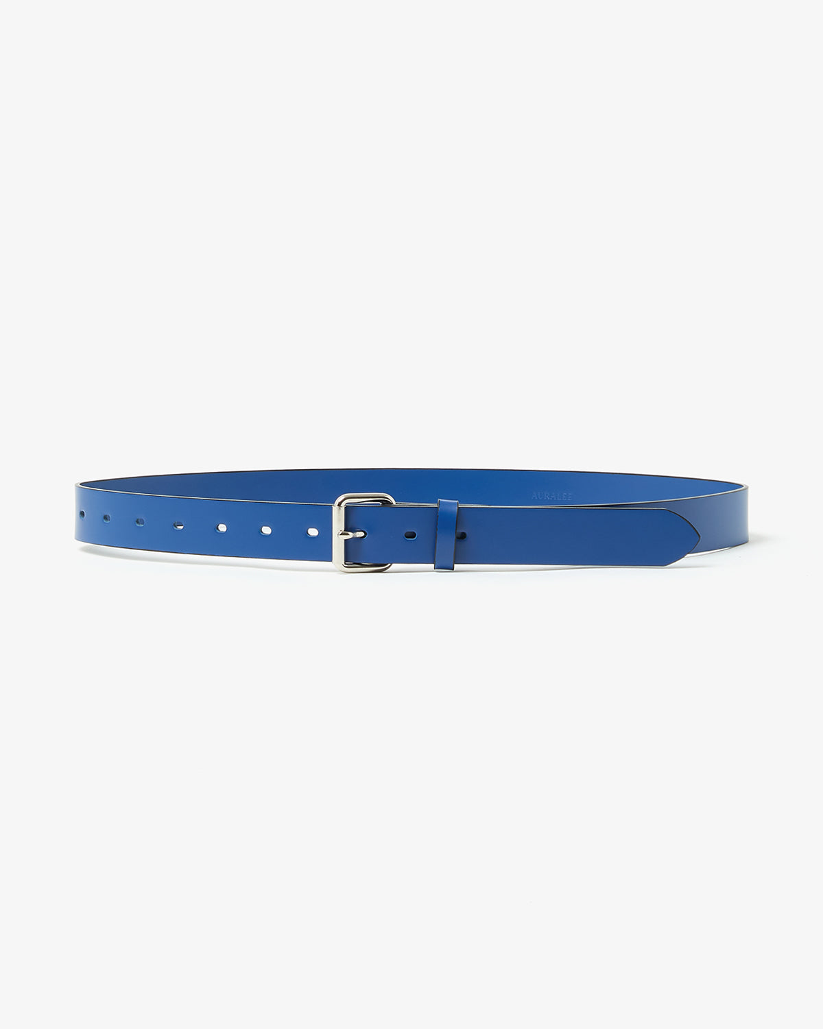 GLAZED LEATHER ROLLER BUCKLE BELT