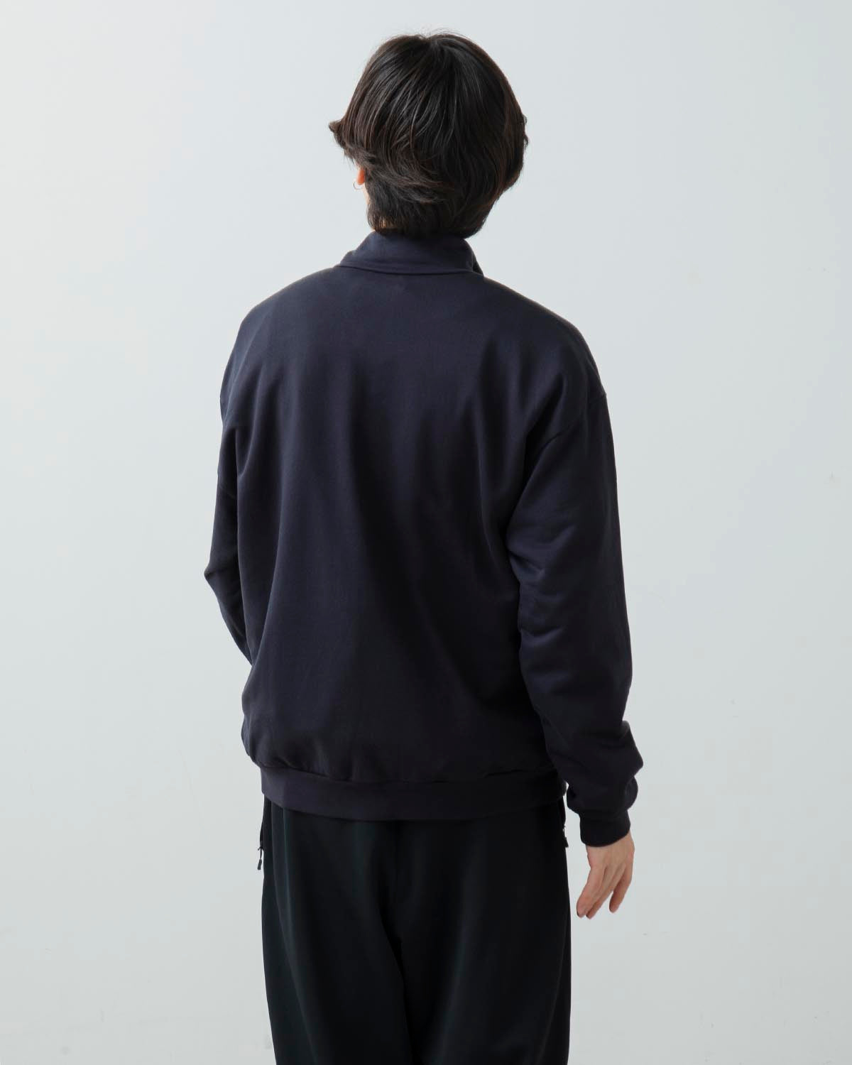 ELASTIC HIGH GAUGE SWEAT HALF ZIP P/O