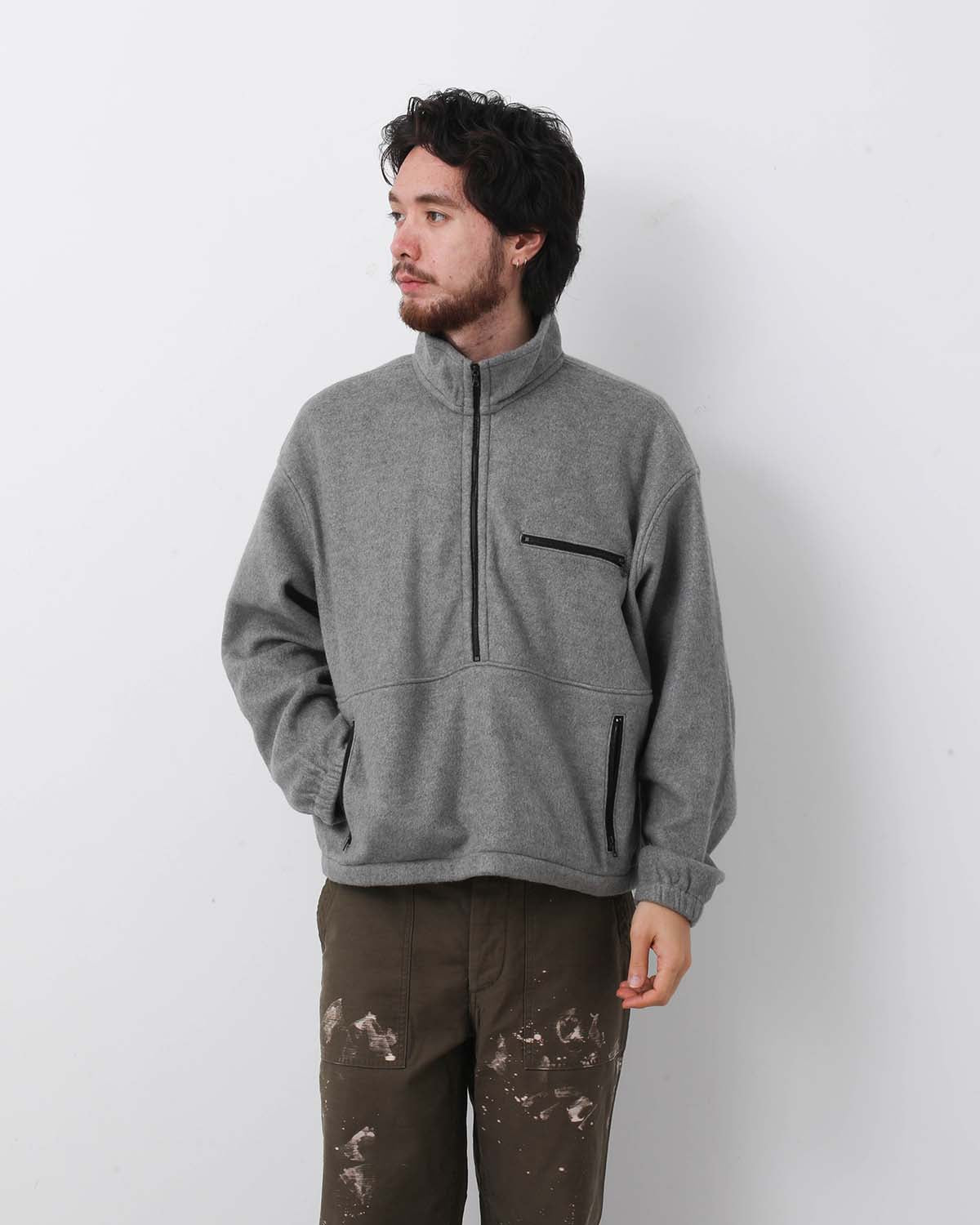PURE SILK COMFORT FLEECE HALF ZIP P/O