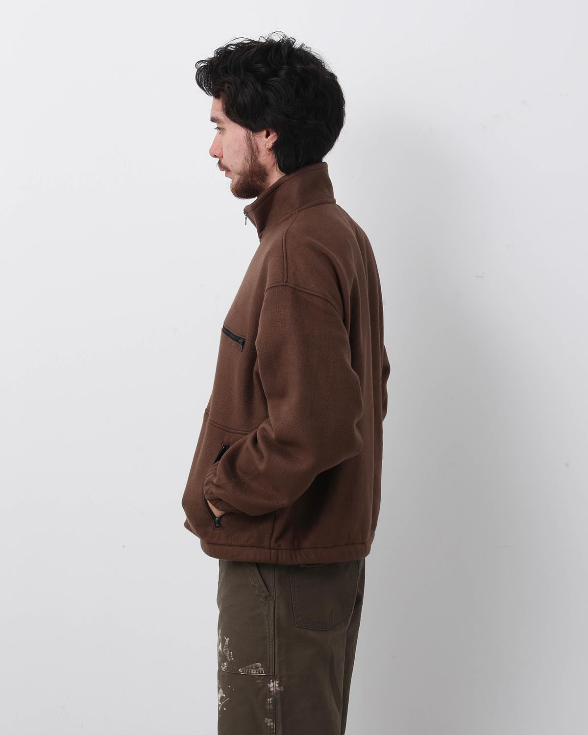 PURE SILK COMFORT FLEECE HALF ZIP P/O