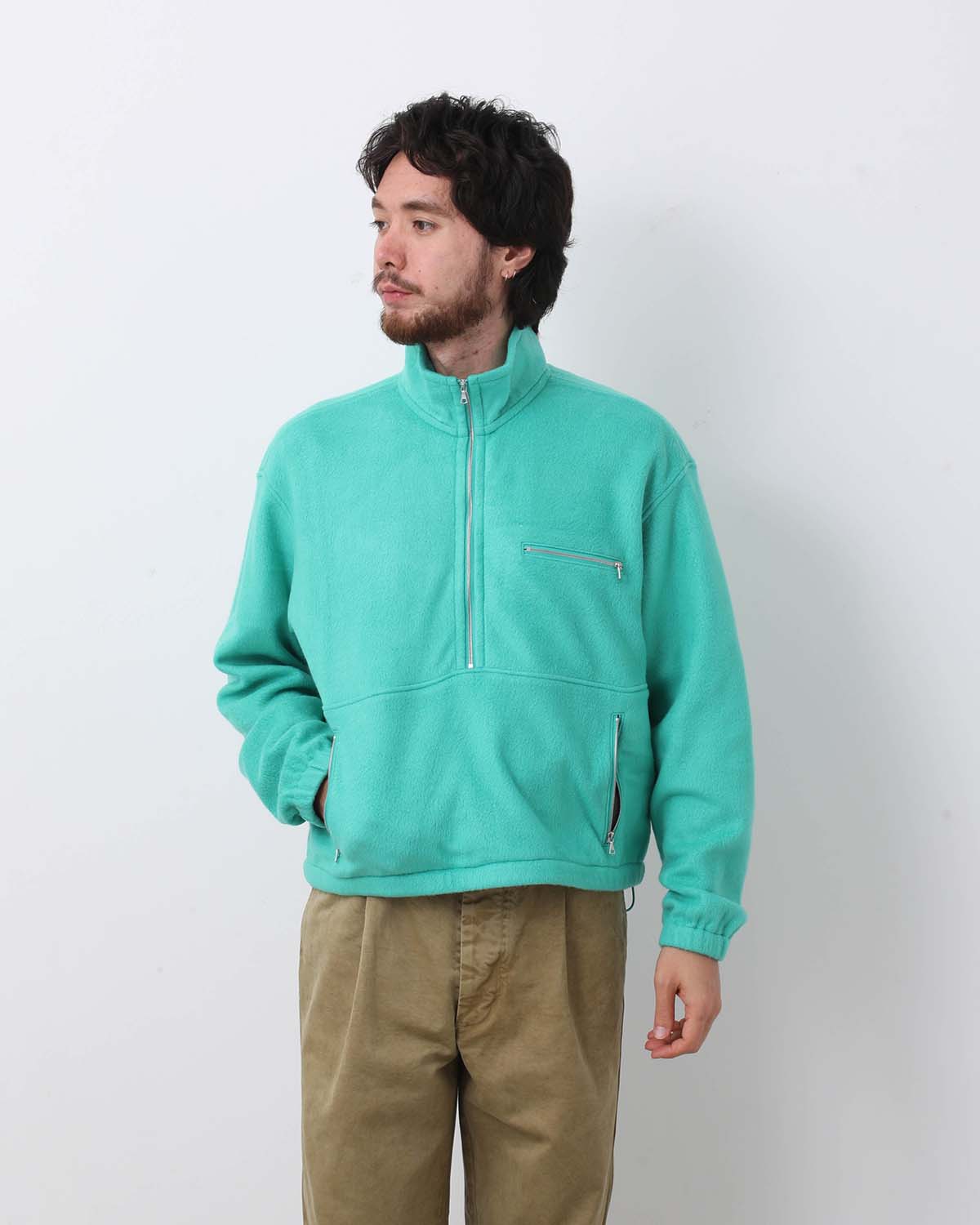 PURE SILK COMFORT FLEECE HALF ZIP P/O