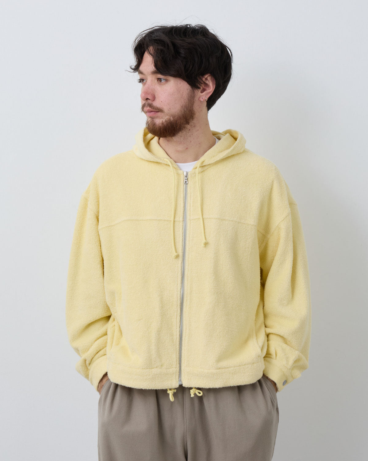 COTTON NYLON PILE ZIP PARKA