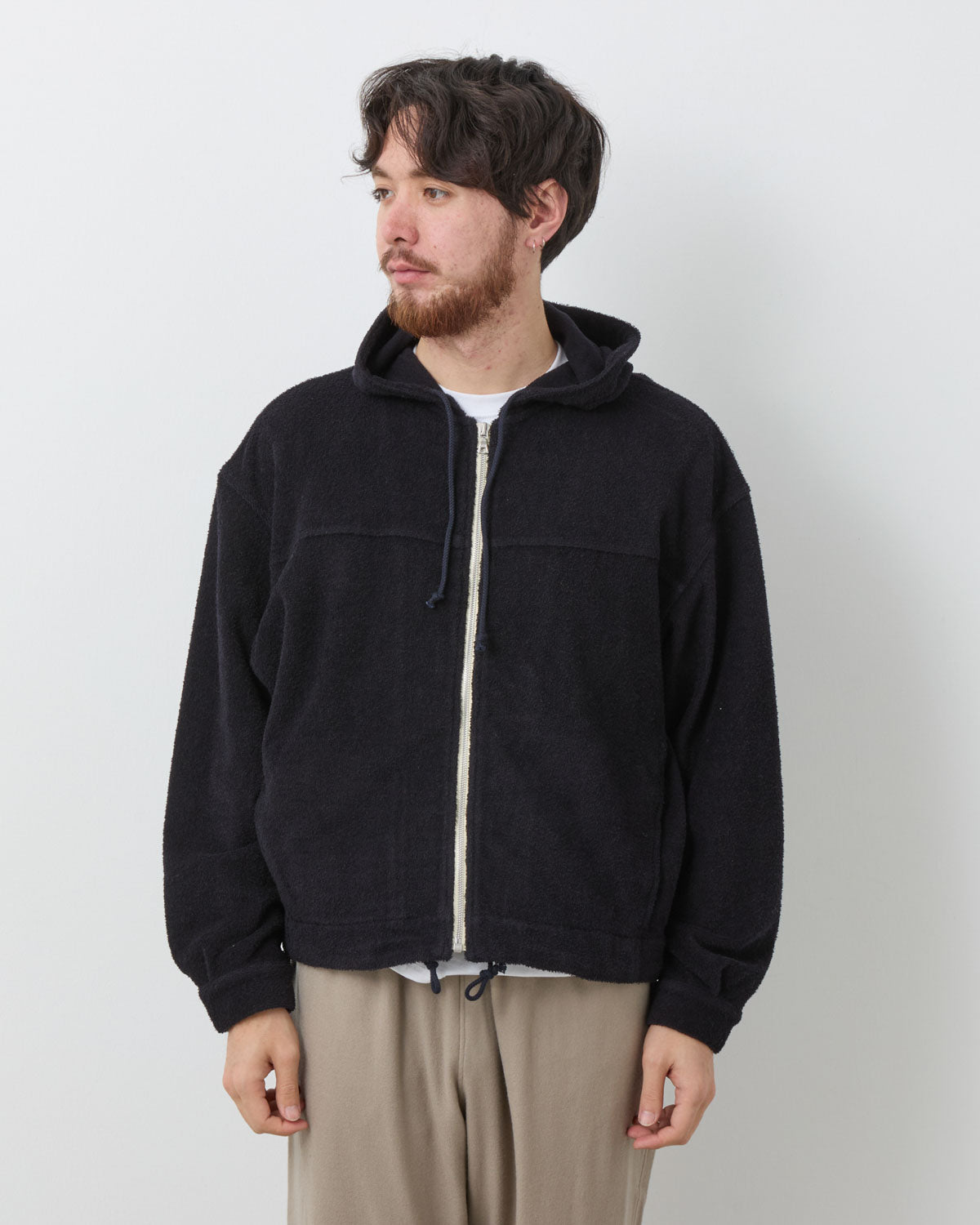 COTTON NYLON PILE ZIP PARKA