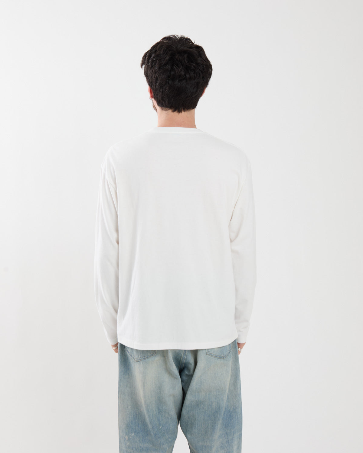 BRUSHED ORGANIC COTTON JERSEY L/S TEE