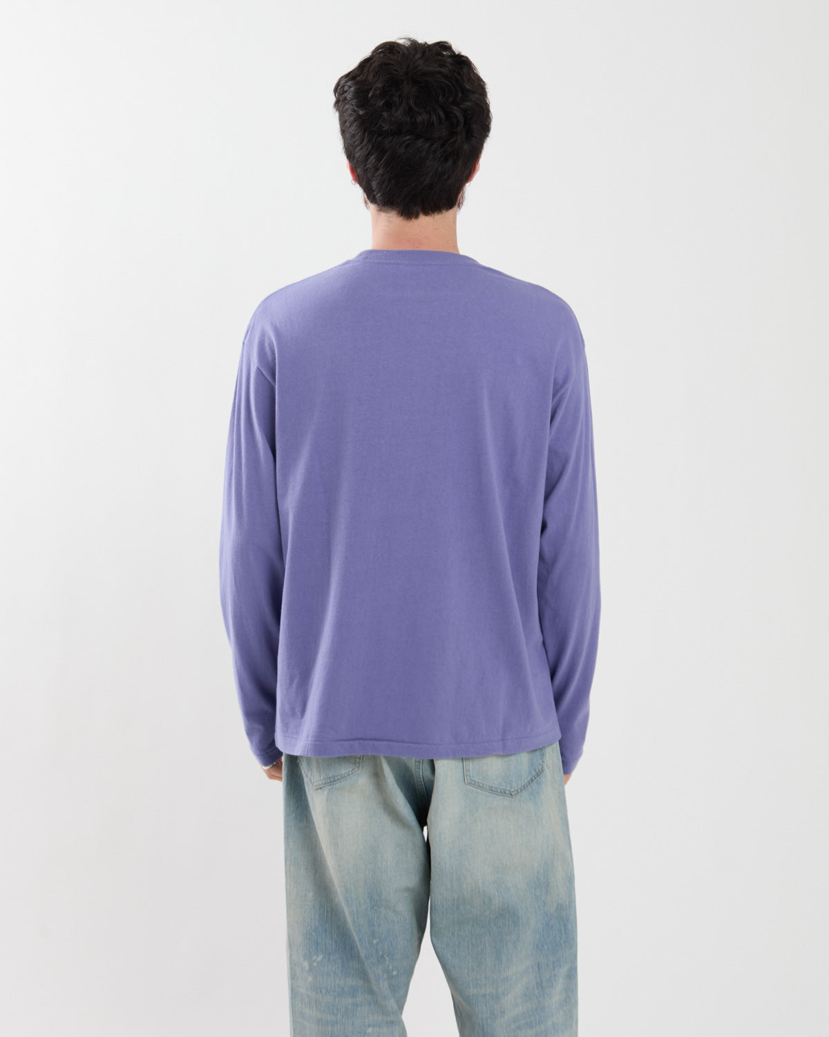 BRUSHED ORGANIC COTTON JERSEY L/S TEE
