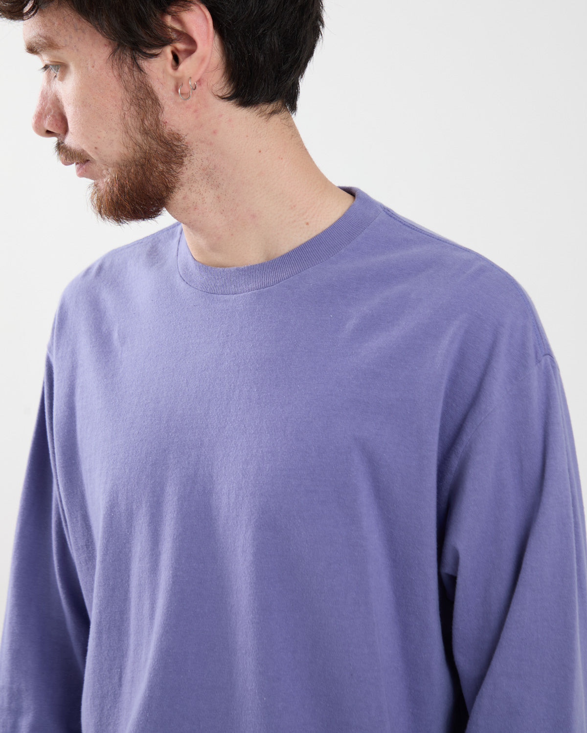 BRUSHED ORGANIC COTTON JERSEY L/S TEE