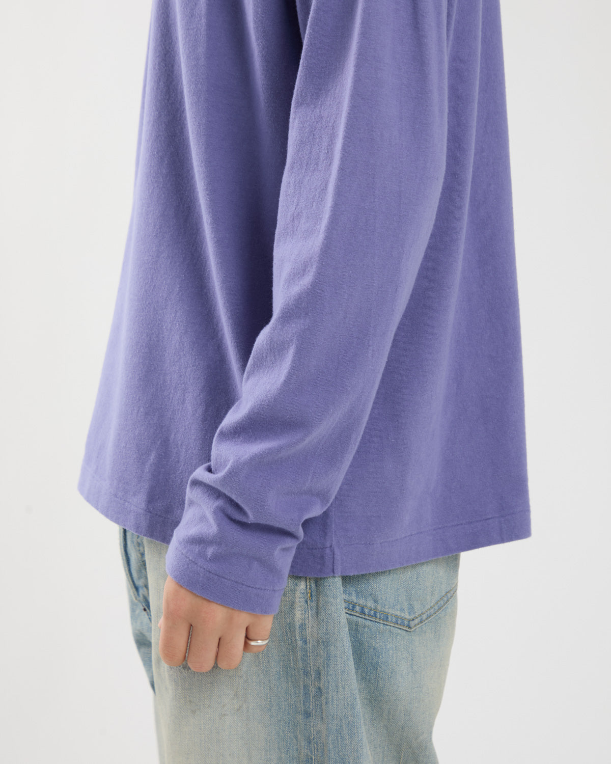 BRUSHED ORGANIC COTTON JERSEY L/S TEE