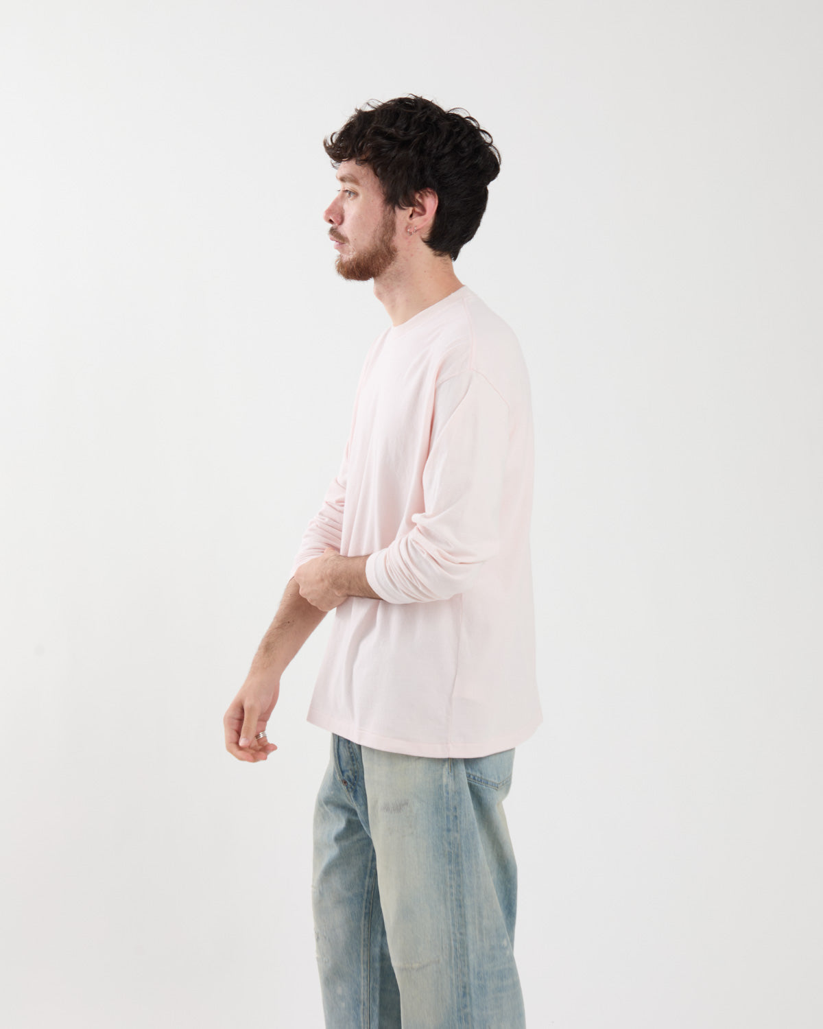 BRUSHED ORGANIC COTTON JERSEY L/S TEE