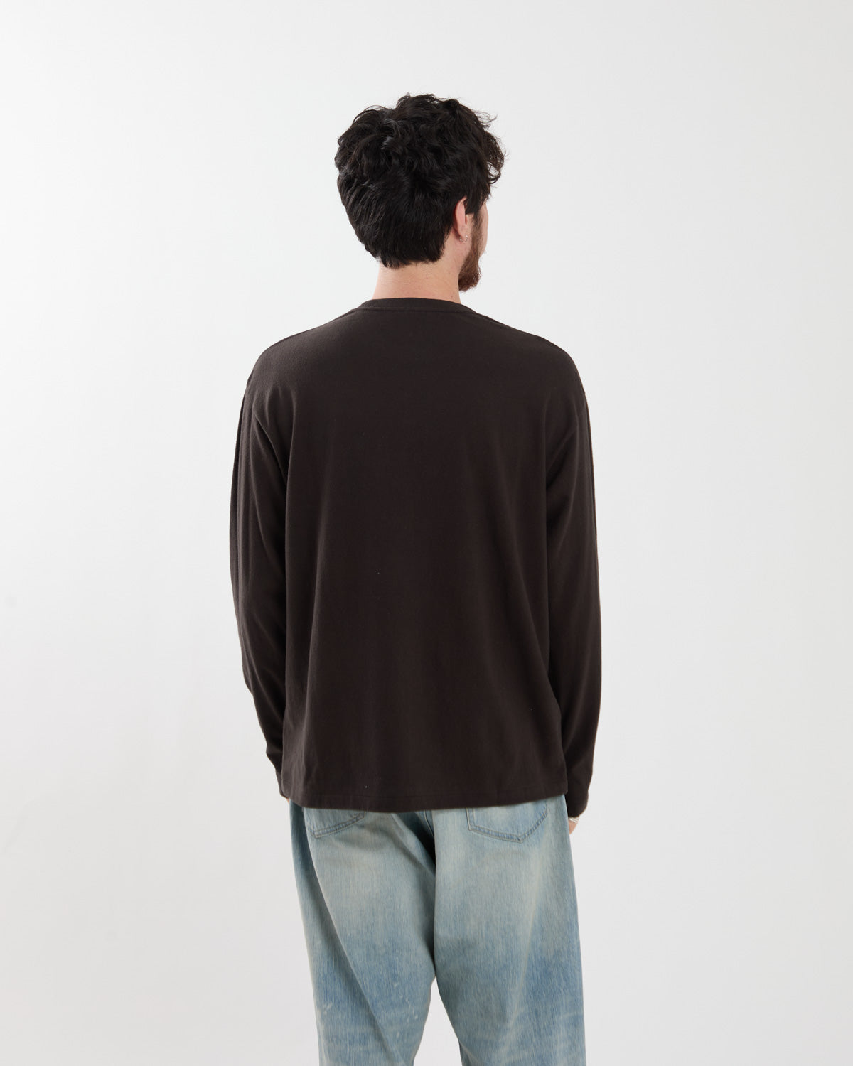 BRUSHED ORGANIC COTTON JERSEY L/S TEE