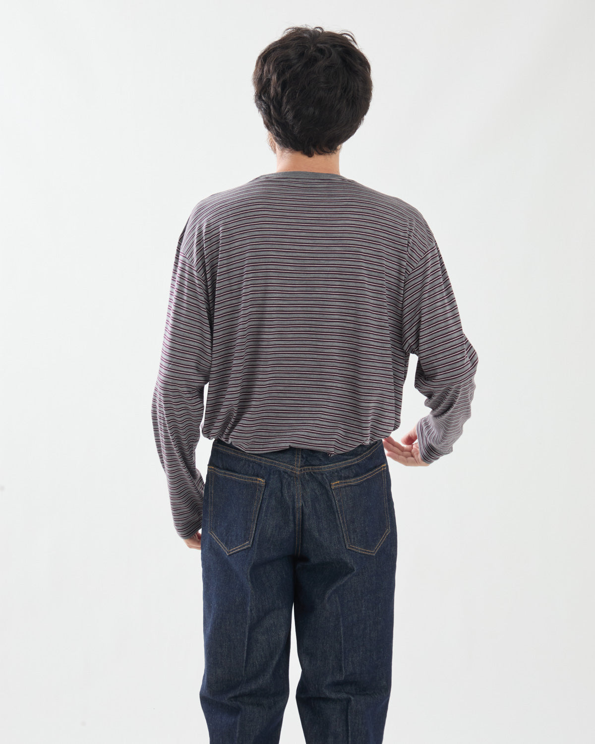 SOFT SMOOTH WOOL STRIPE JERSEY L/S TEE