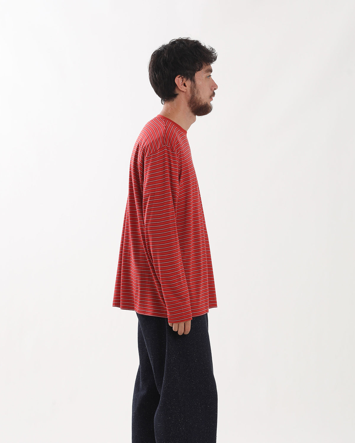 SOFT SMOOTH WOOL STRIPE JERSEY L/S TEE