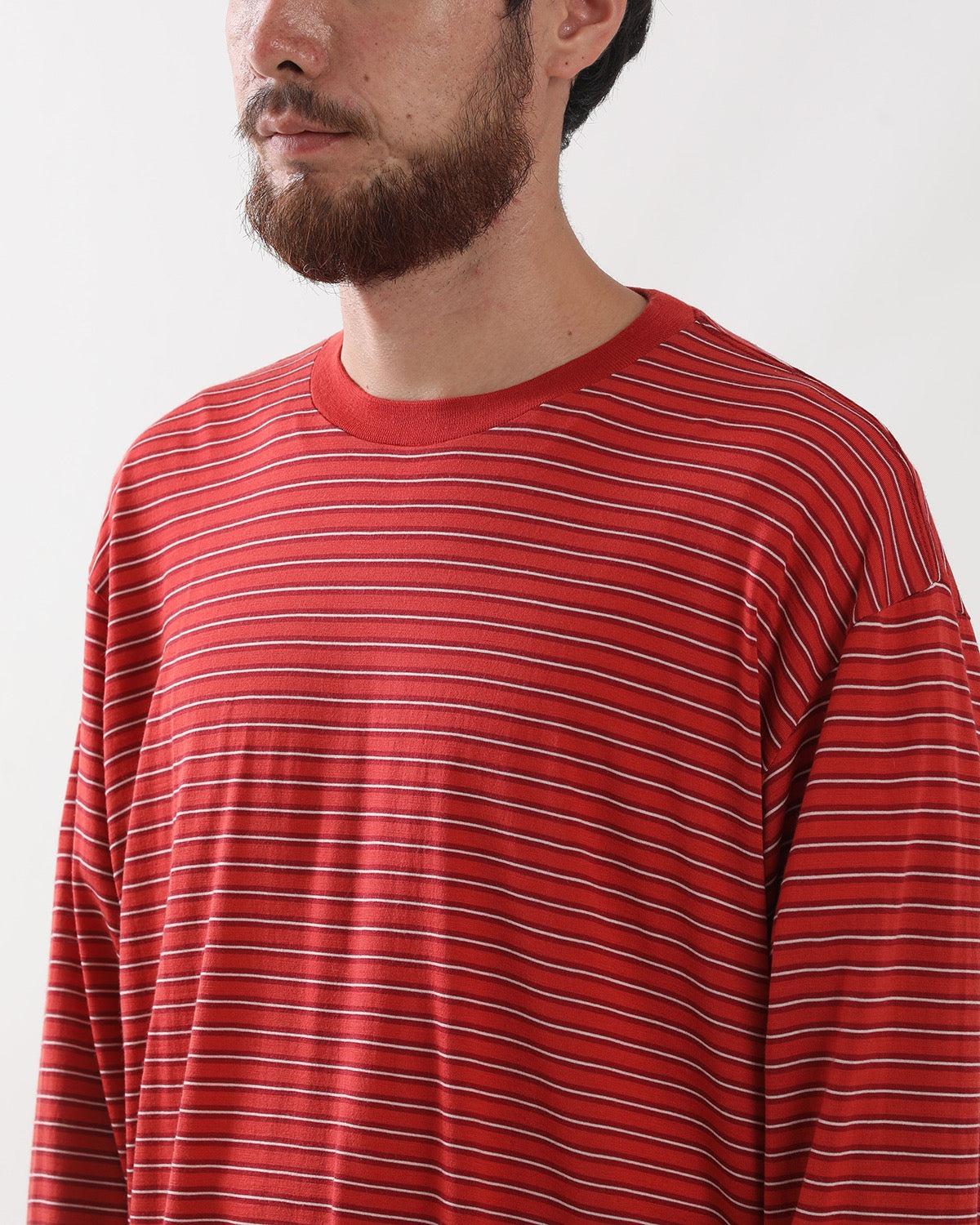SOFT SMOOTH WOOL STRIPE JERSEY L/S TEE