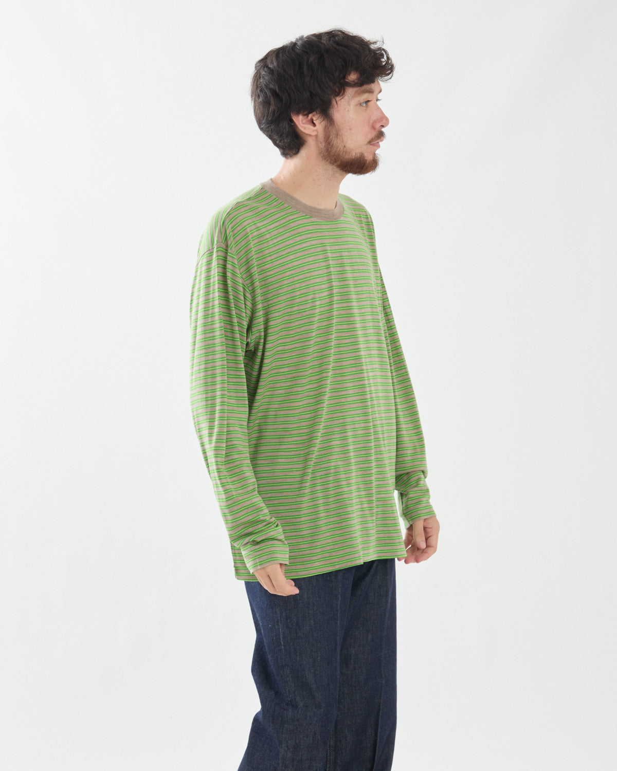 SOFT SMOOTH WOOL STRIPE JERSEY L/S TEE