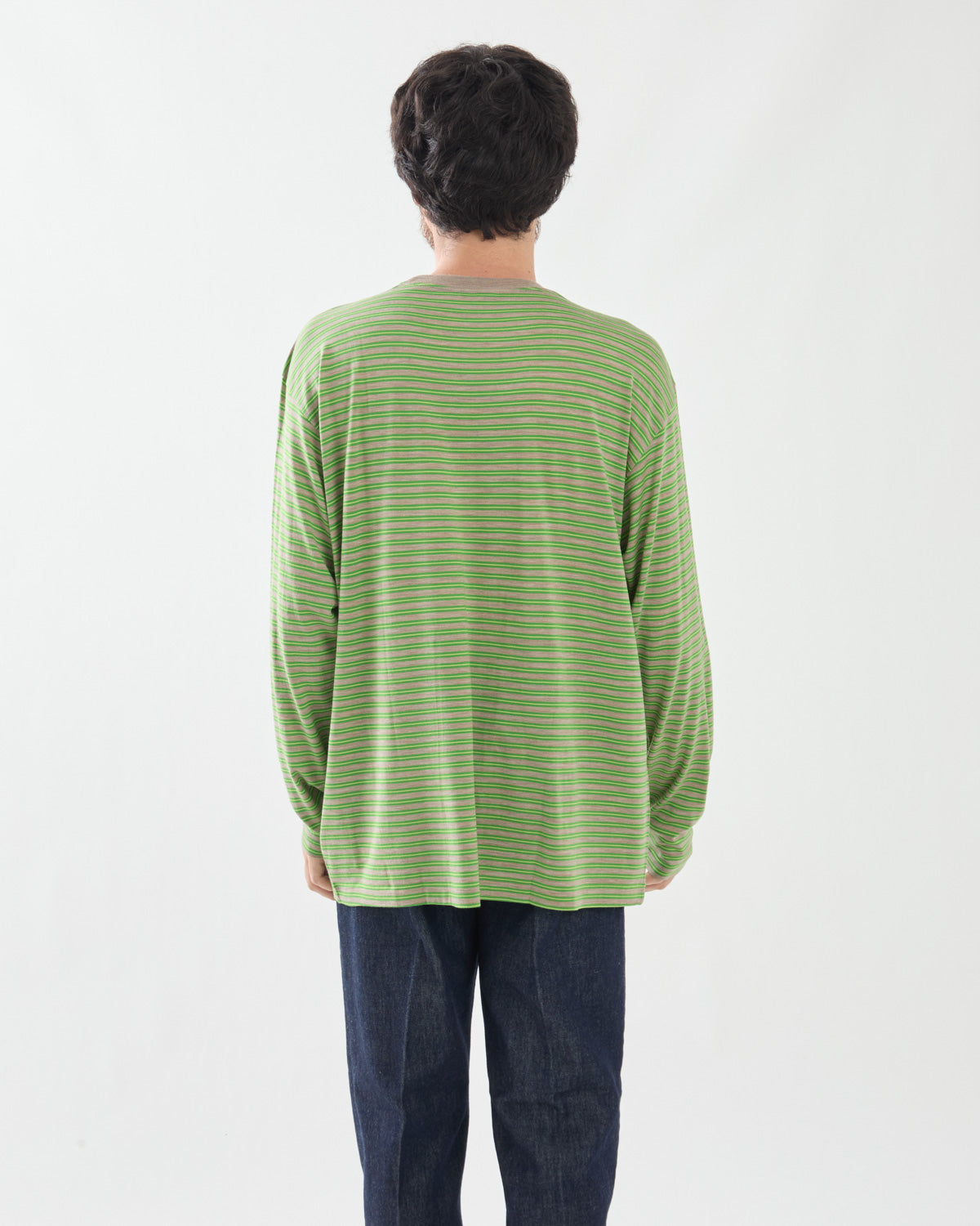 SOFT SMOOTH WOOL STRIPE JERSEY L/S TEE