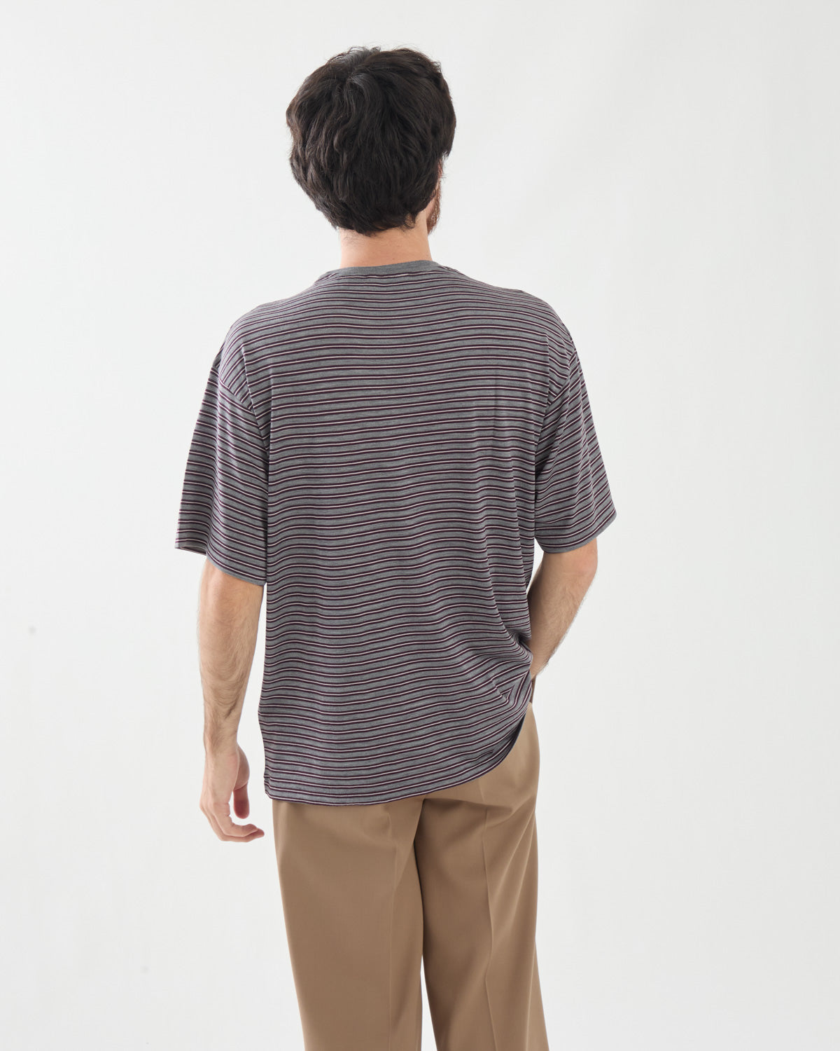 SOFT SMOOTH WOOL STRIPE JERSEY TEE