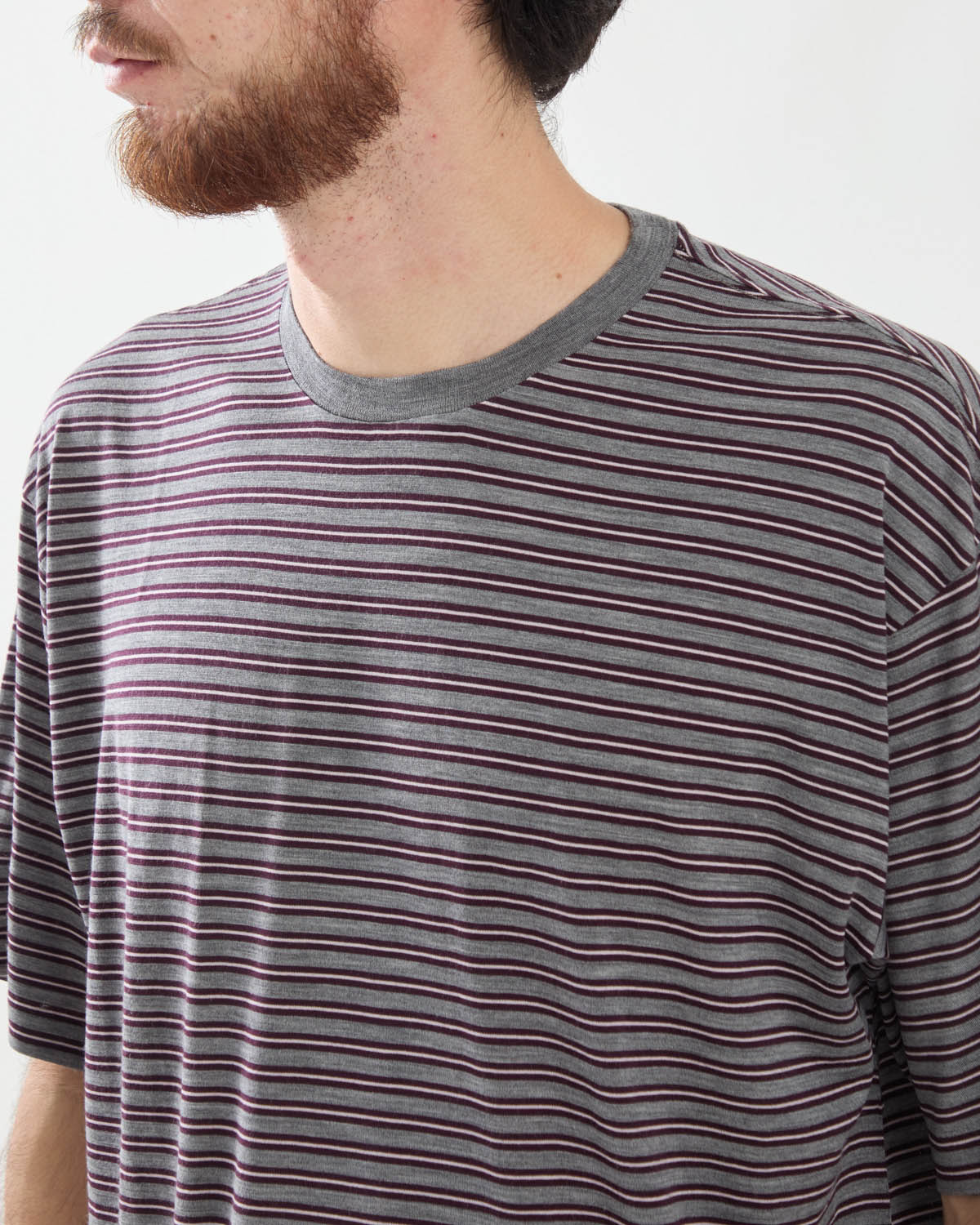 SOFT SMOOTH WOOL STRIPE JERSEY TEE
