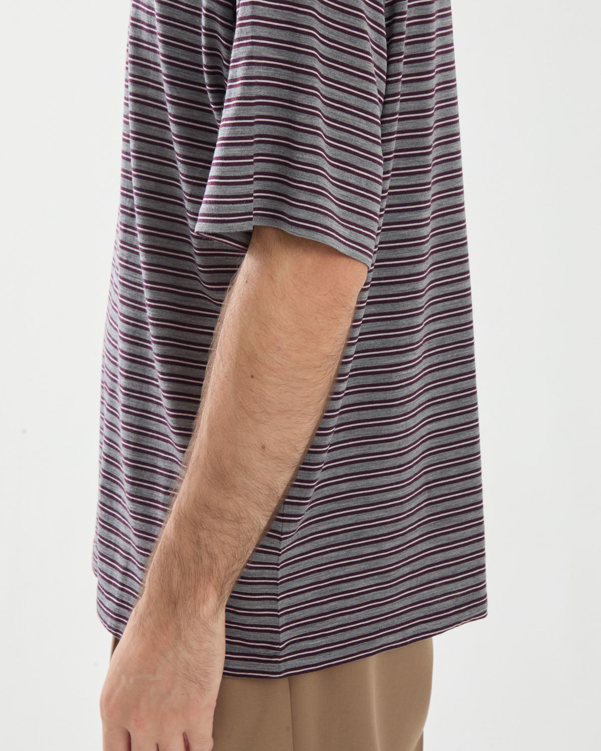 SOFT SMOOTH WOOL STRIPE JERSEY TEE