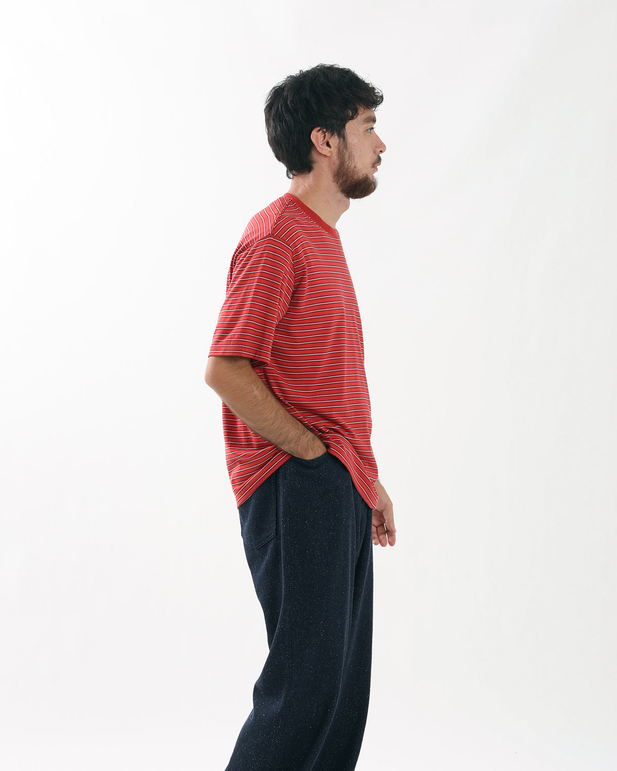 SOFT SMOOTH WOOL STRIPE JERSEY TEE