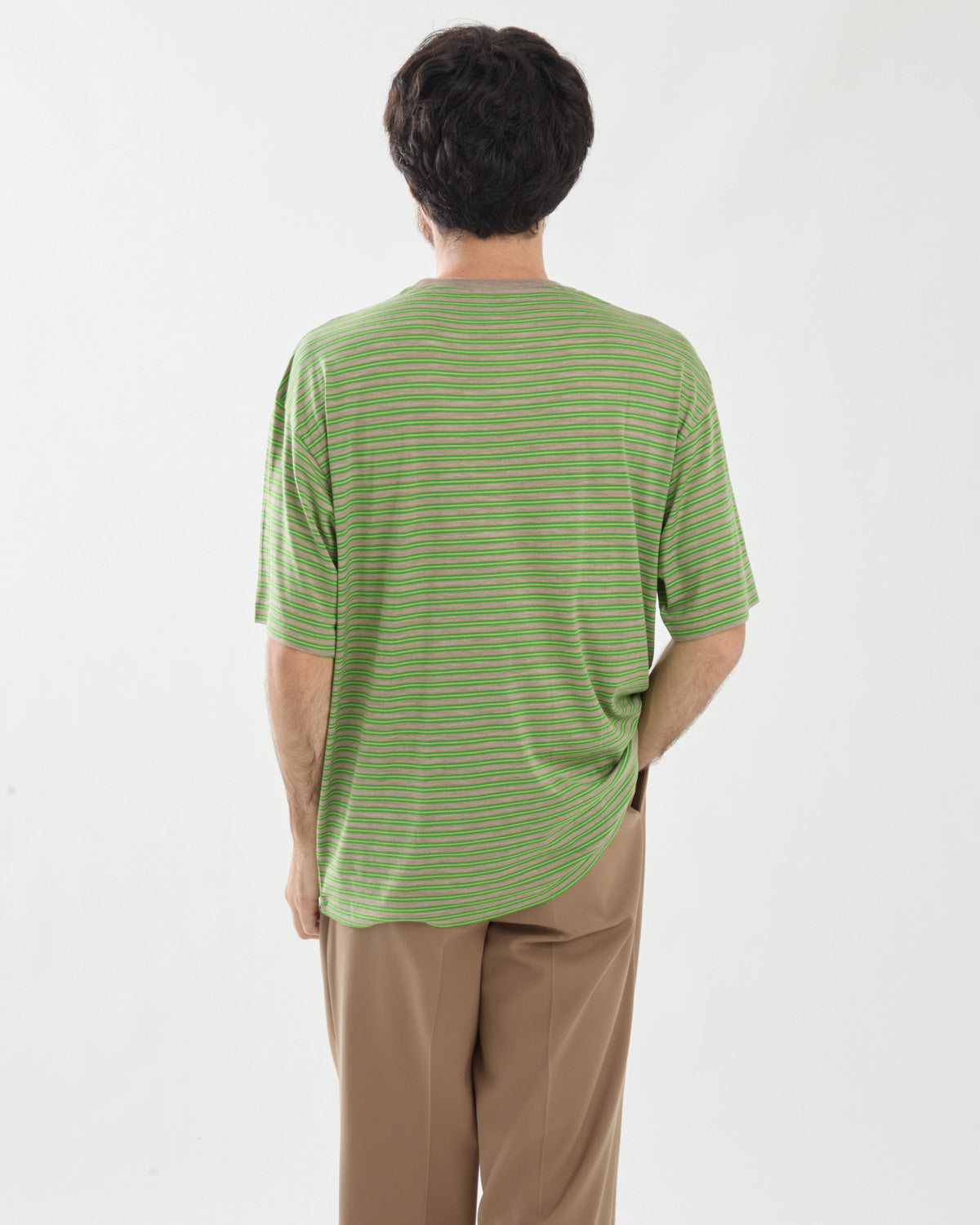 SOFT SMOOTH WOOL STRIPE JERSEY TEE