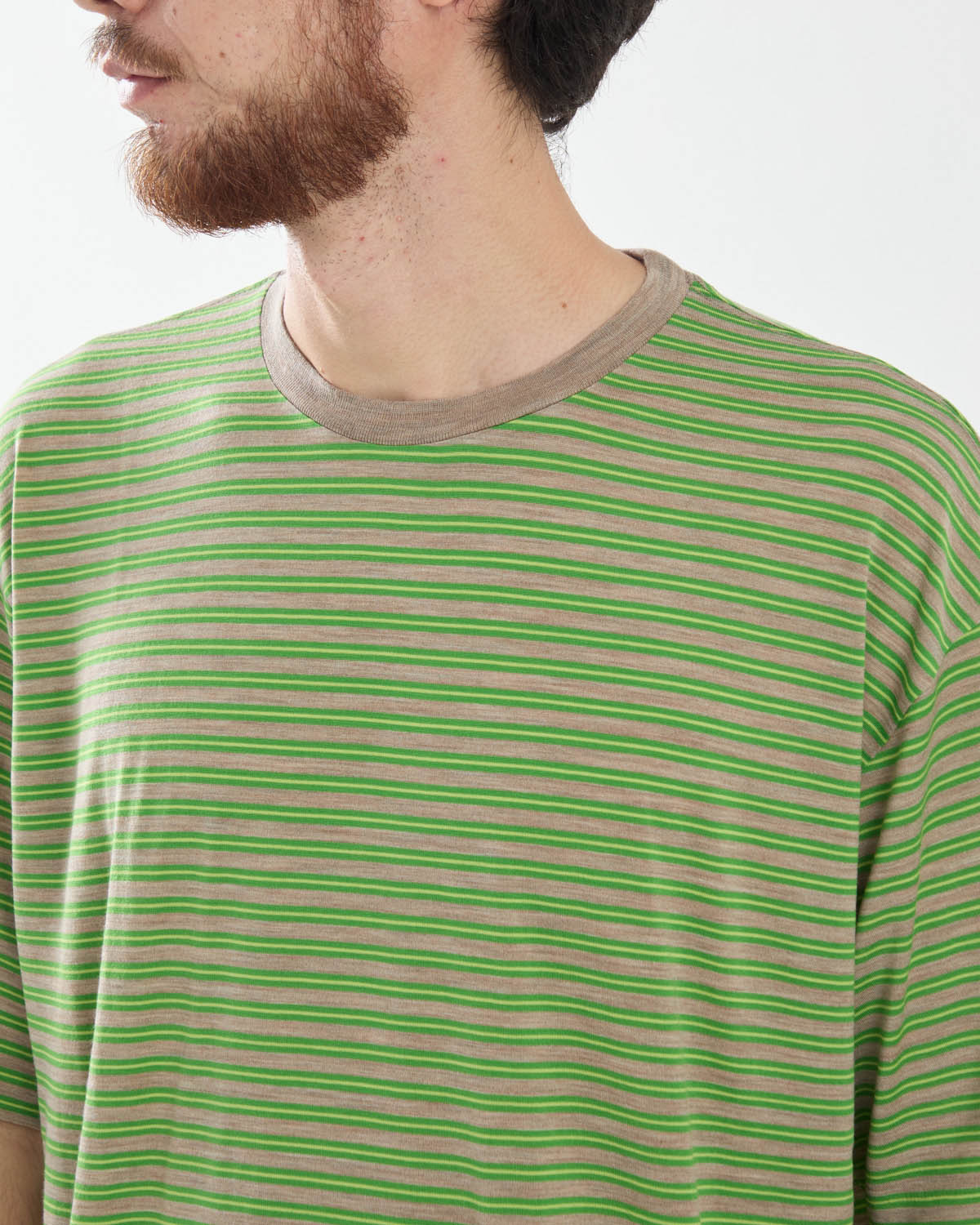 SOFT SMOOTH WOOL STRIPE JERSEY TEE