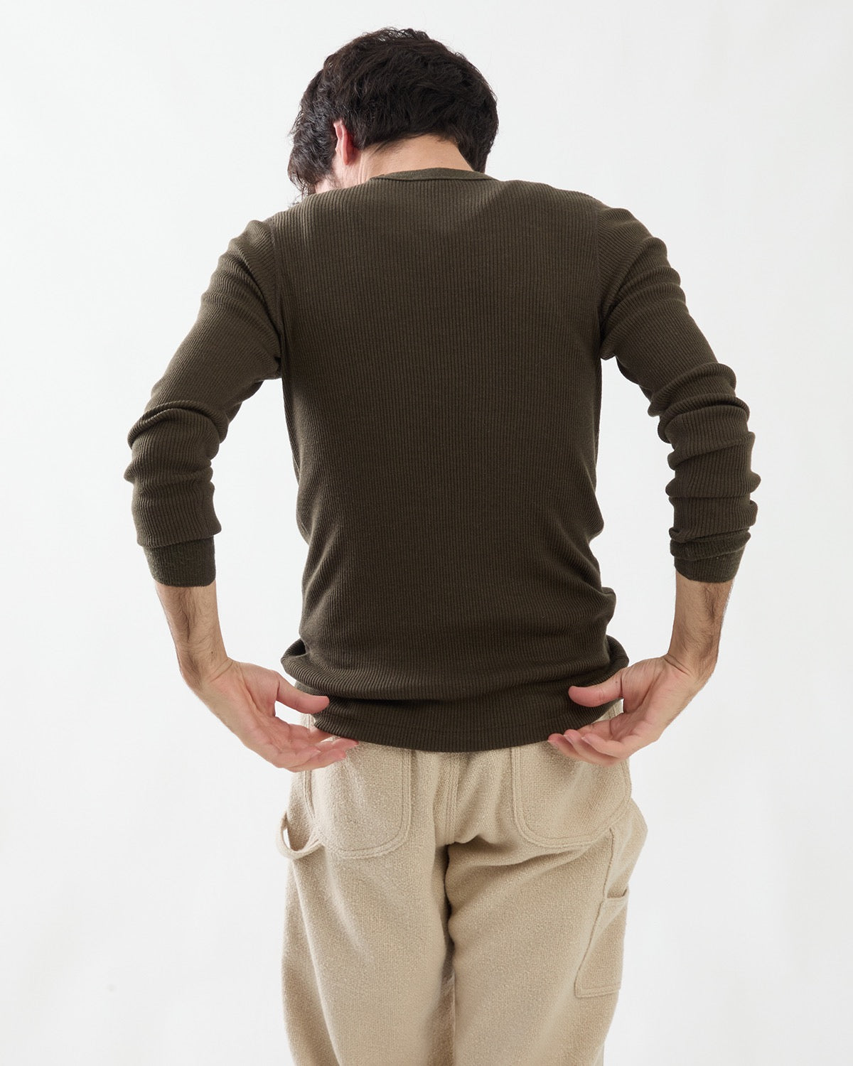 WOOL SILK SOFT RIB L/S TEE
