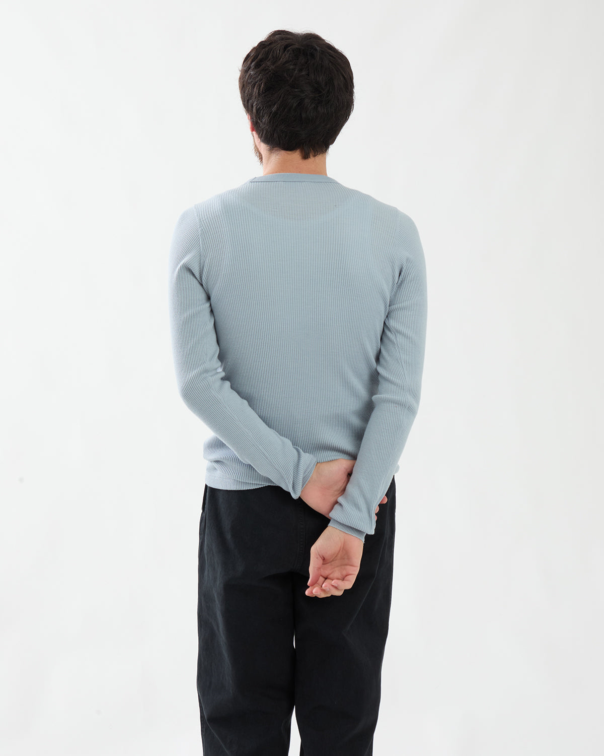 WOOL SILK SOFT RIB L/S TEE