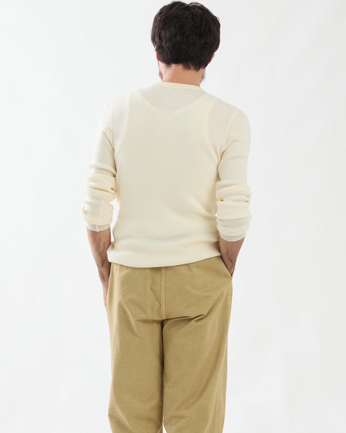 WOOL SILK SOFT RIB L/S TEE