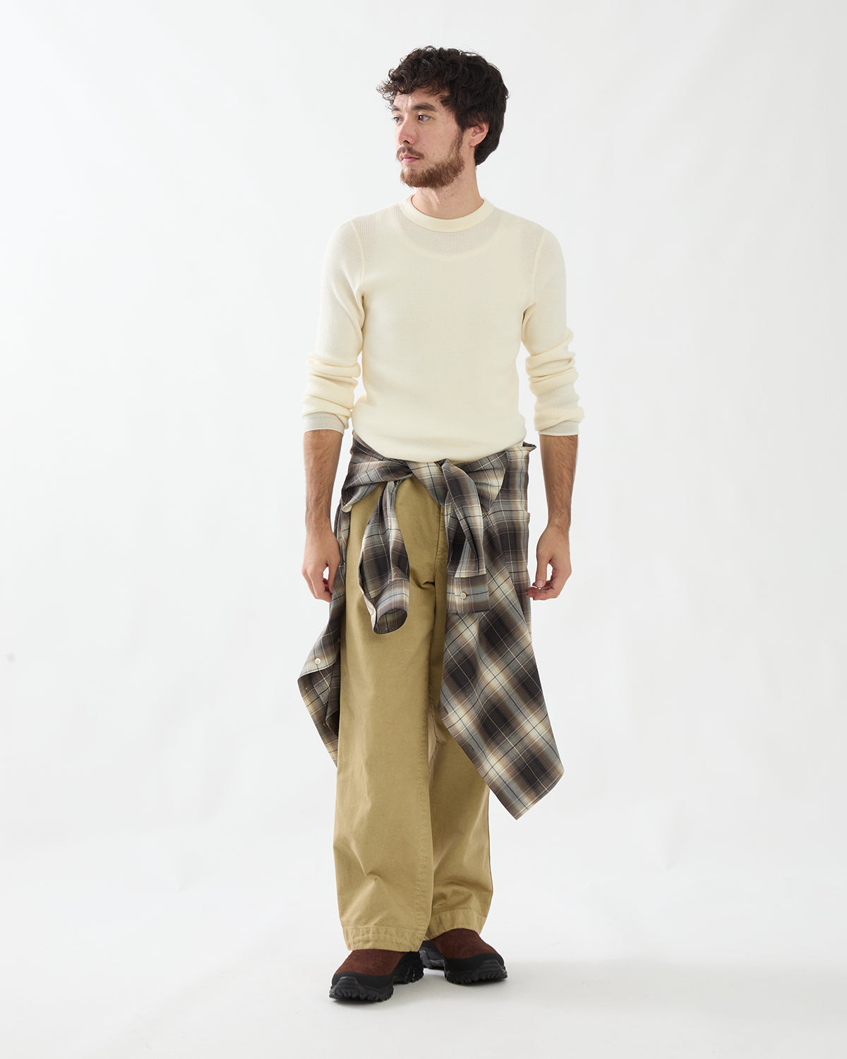 WOOL SILK SOFT RIB L/S TEE