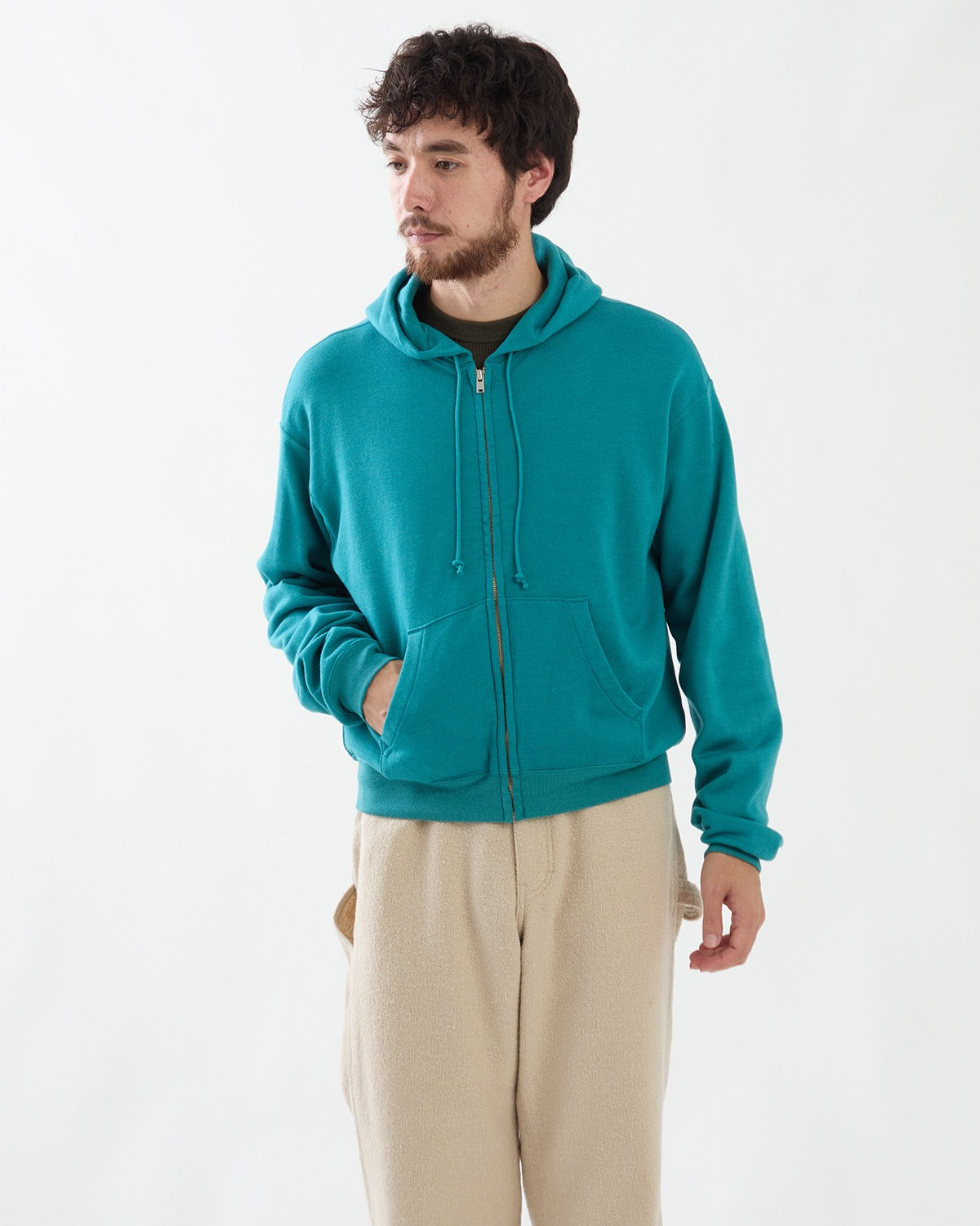 HIGH-TWIST COMPACT SWEAT ZIP PARKER
