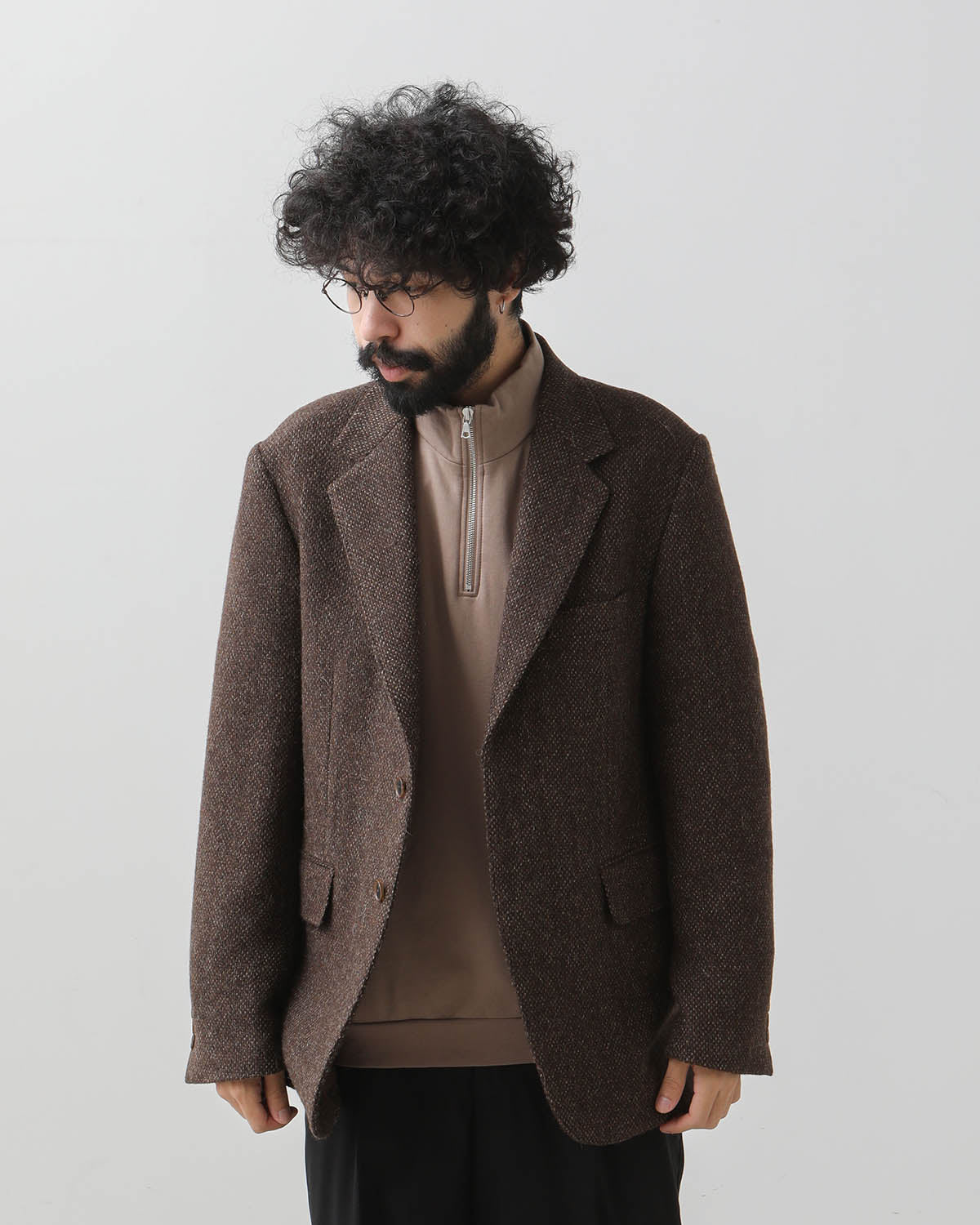 LAMA SHETLAND WOOL TWEED OVER JACKET