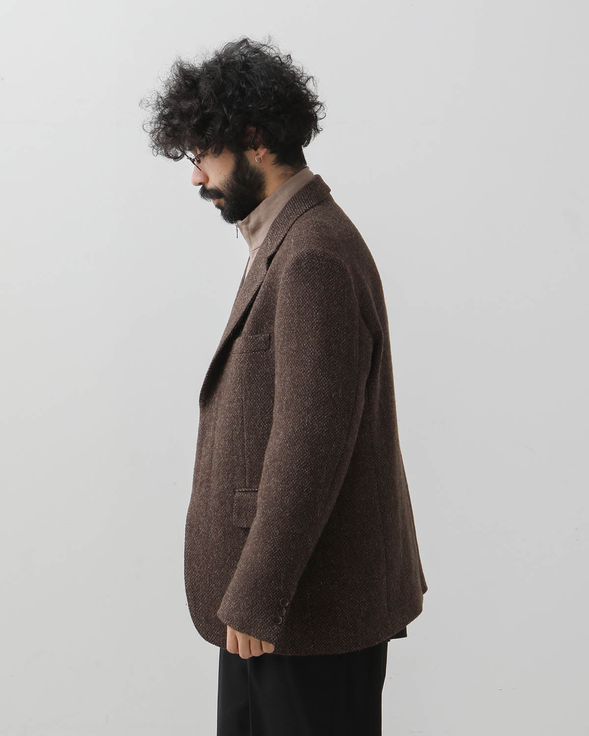 LAMA SHETLAND WOOL TWEED OVER JACKET