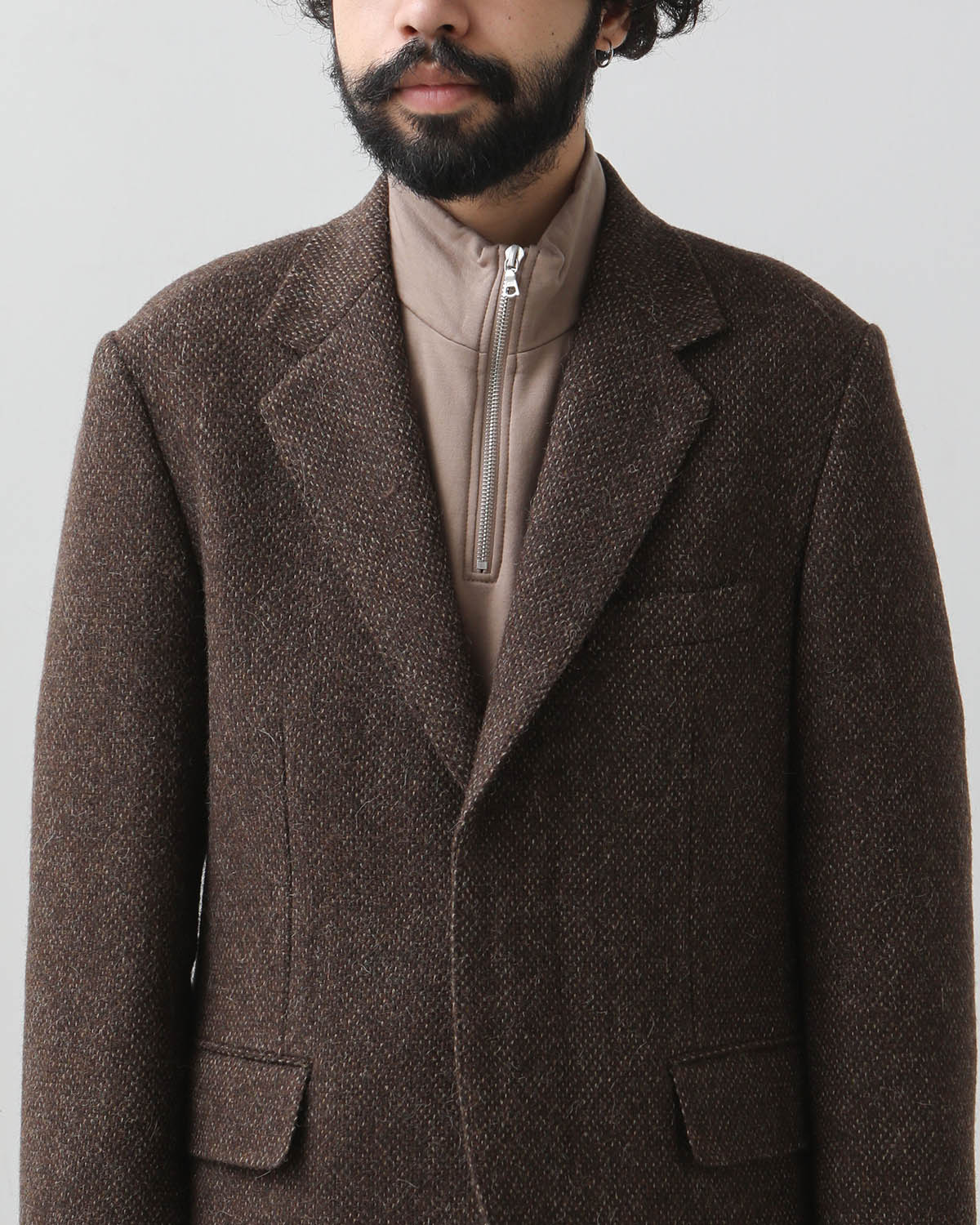 LAMA SHETLAND WOOL TWEED OVER JACKET