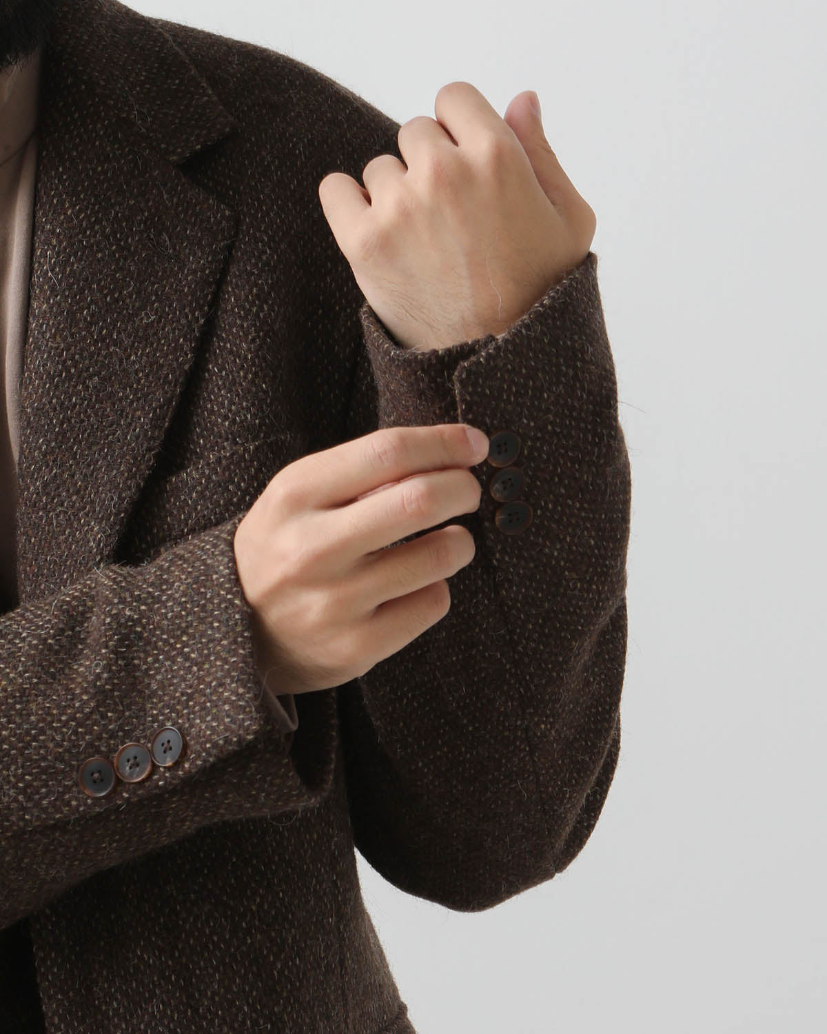 LAMA SHETLAND WOOL TWEED OVER JACKET