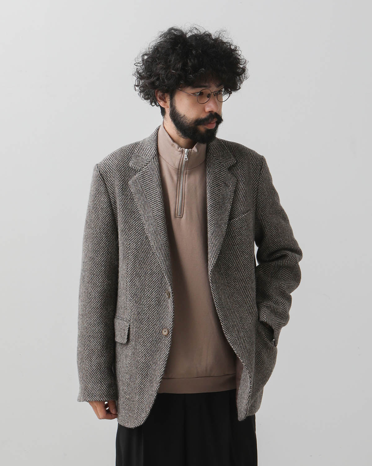 LAMA SHETLAND WOOL TWEED OVER JACKET