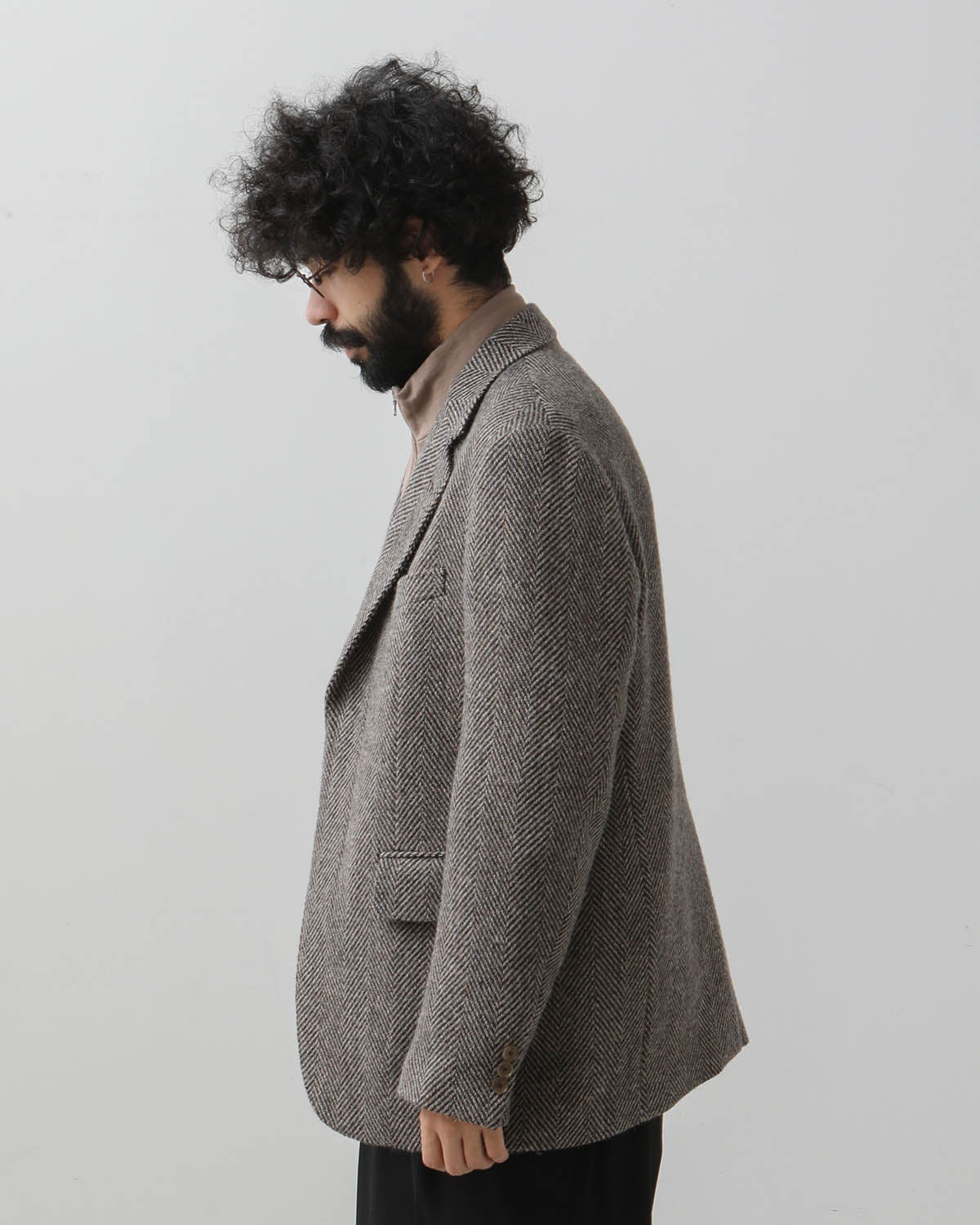 LAMA SHETLAND WOOL TWEED OVER JACKET