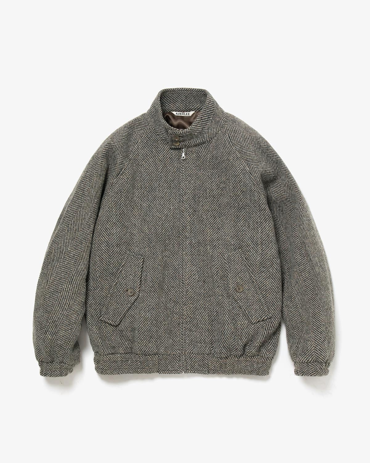 LAMA SHETLAND WOOL TWEED ZIP BLOUSON