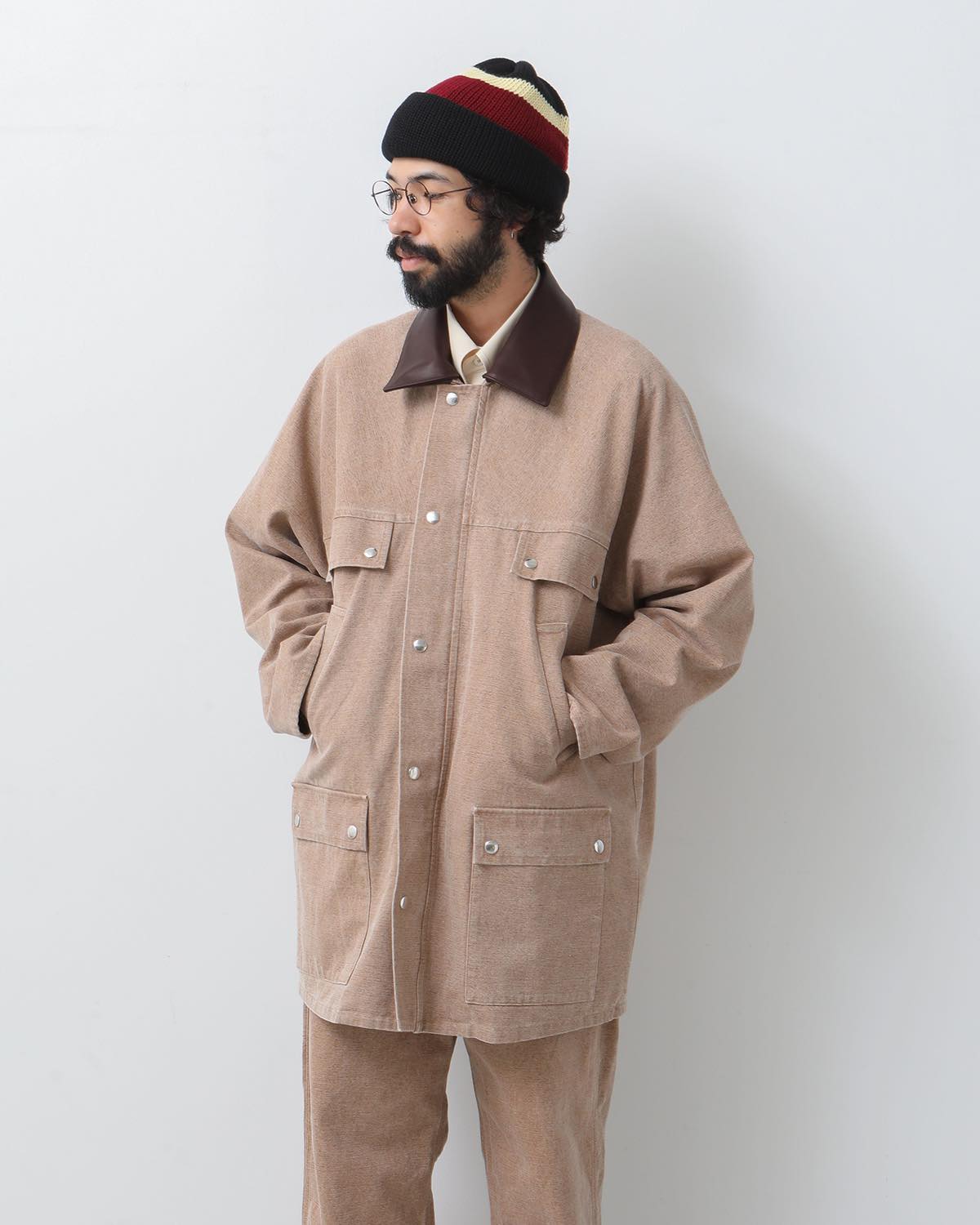 WASHED ORGANIC CANVAS HUNTING BLOUSON