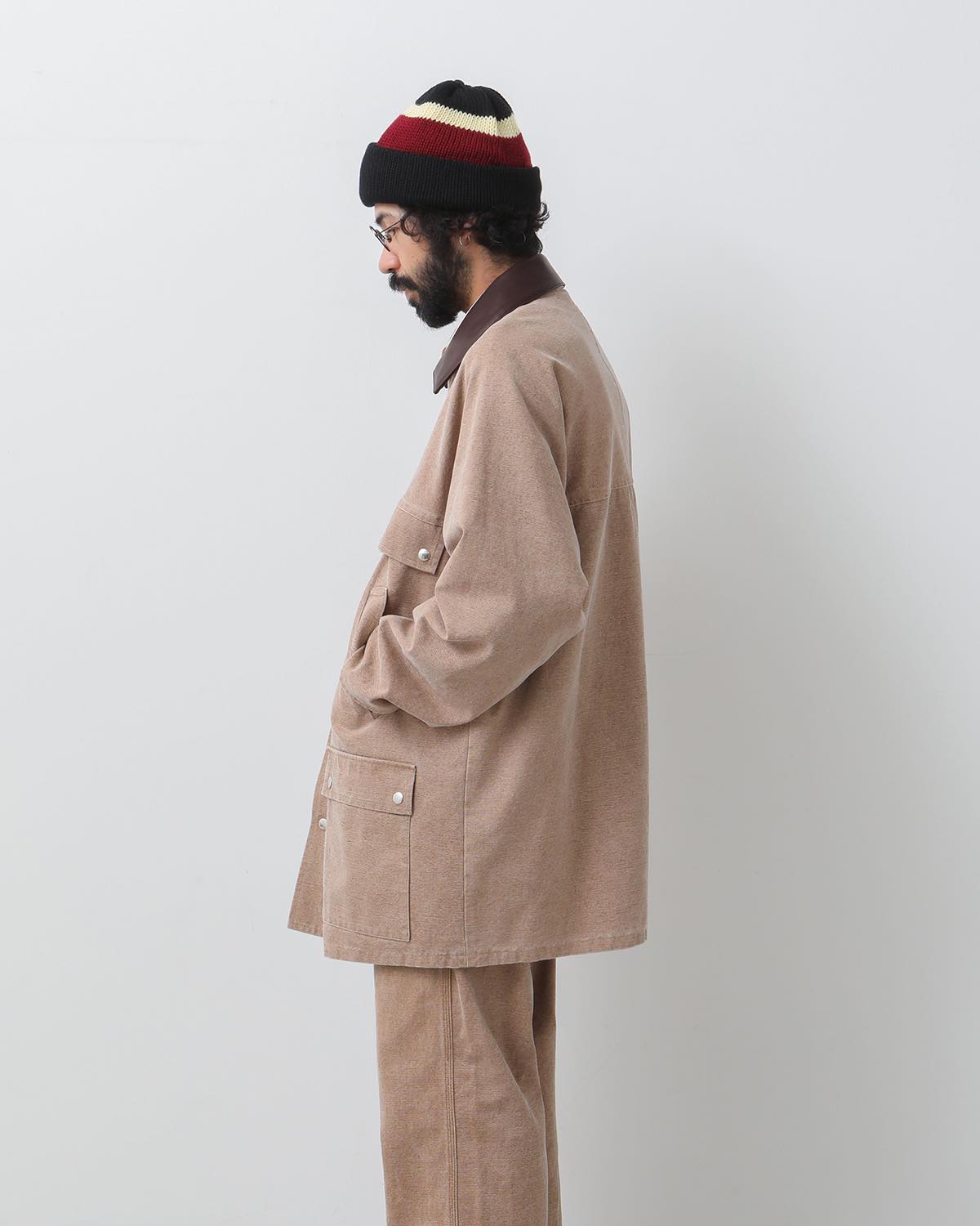 WASHED ORGANIC CANVAS HUNTING BLOUSON