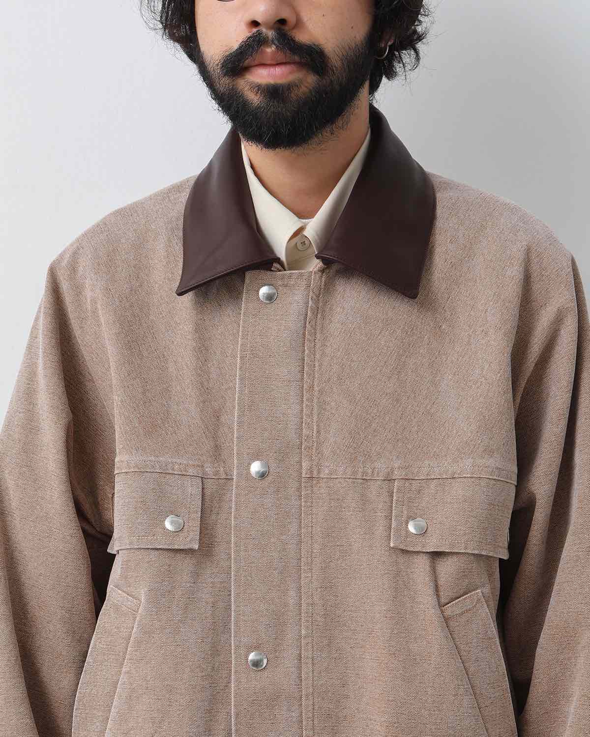 WASHED ORGANIC CANVAS HUNTING BLOUSON