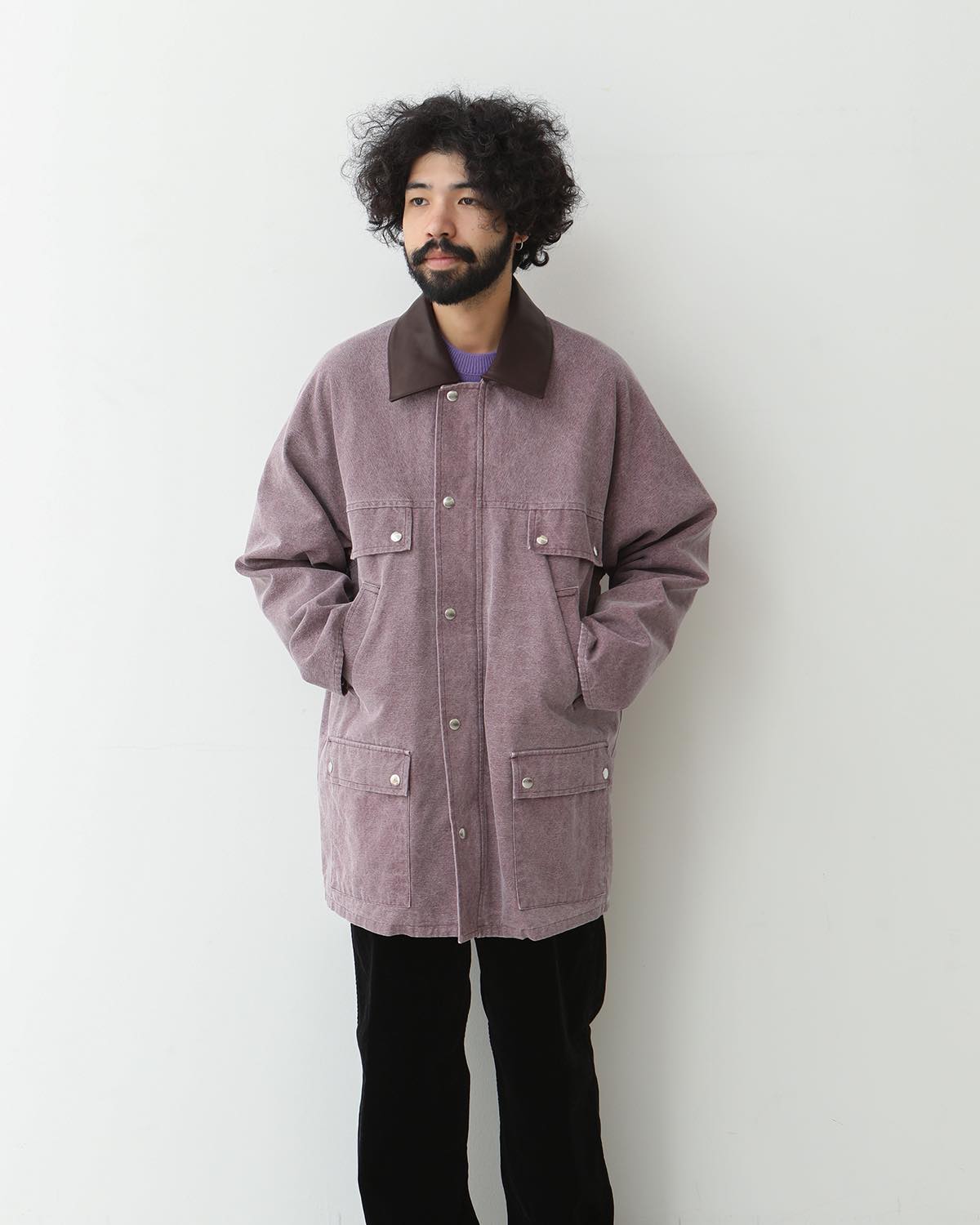 WASHED ORGANIC CANVAS HUNTING BLOUSON