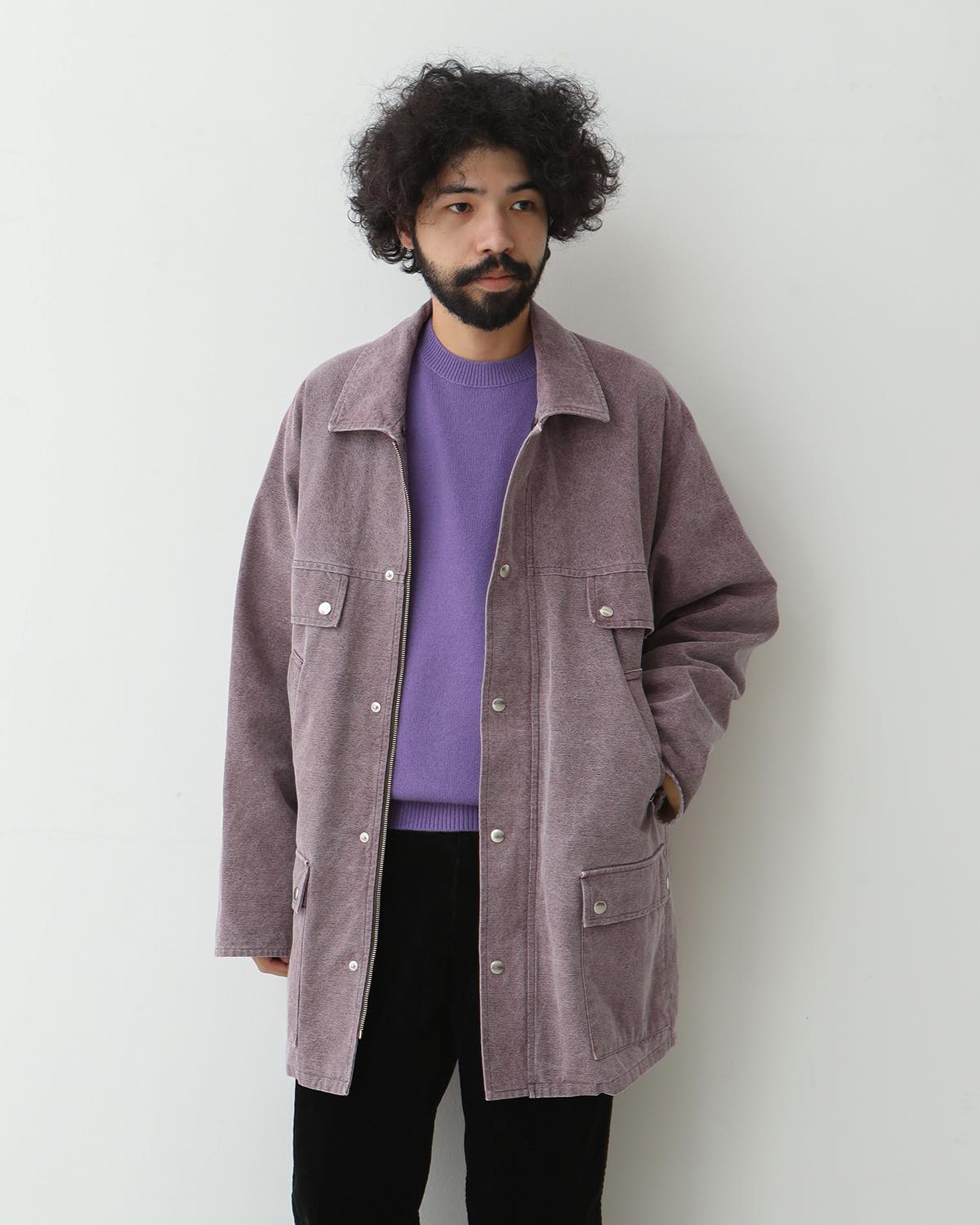 WASHED ORGANIC CANVAS HUNTING BLOUSON