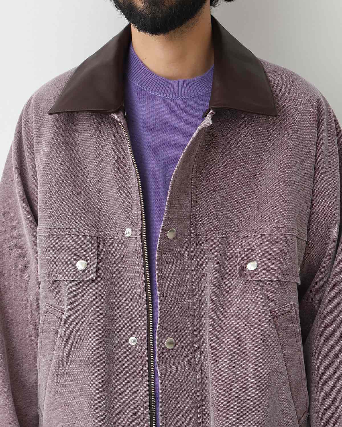 WASHED ORGANIC CANVAS HUNTING BLOUSON