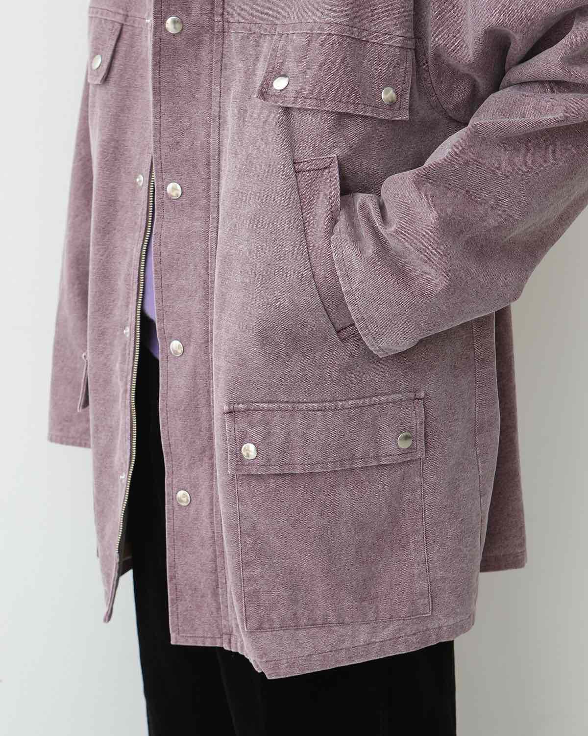 WASHED ORGANIC CANVAS HUNTING BLOUSON