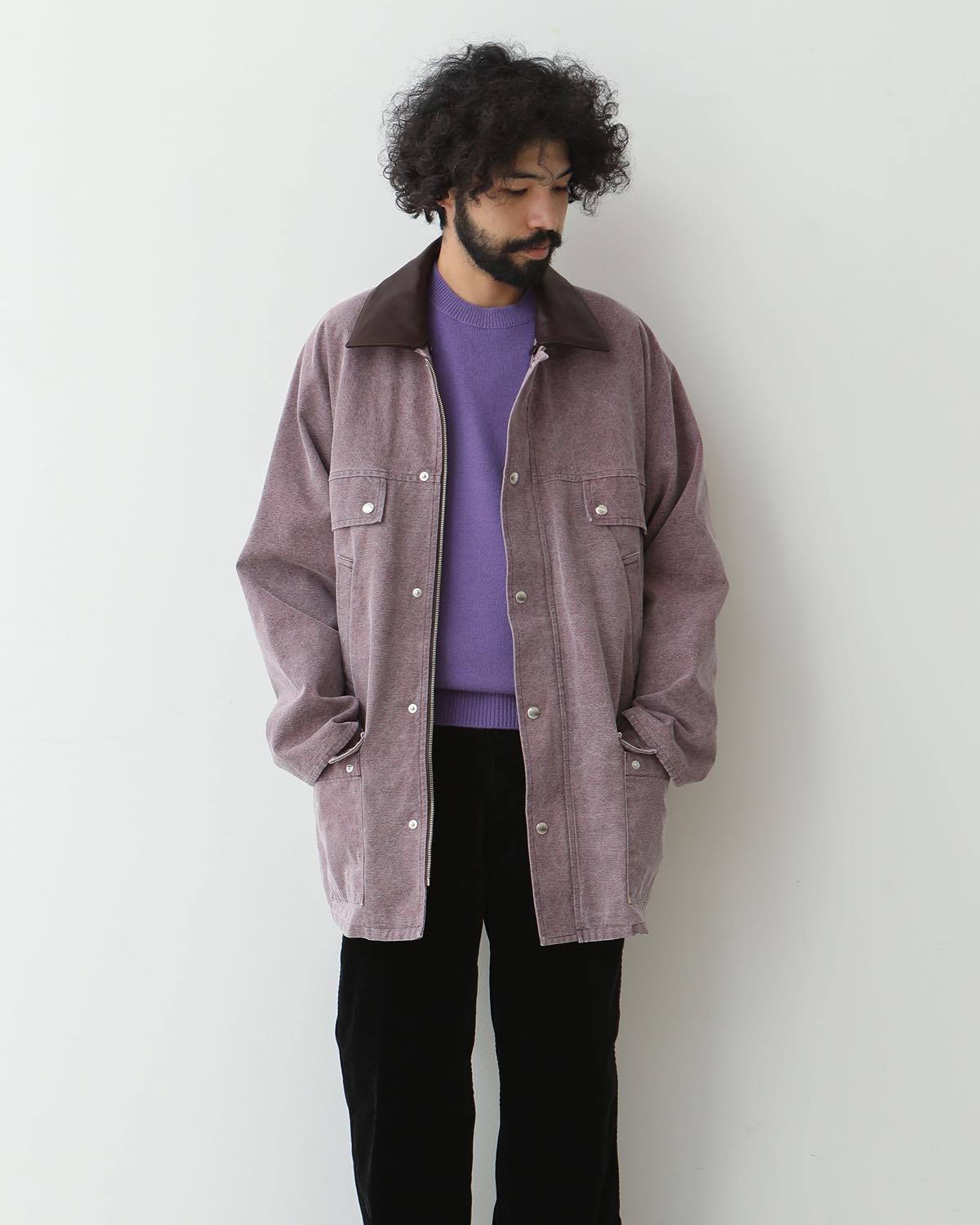 WASHED ORGANIC CANVAS HUNTING BLOUSON